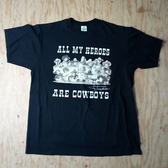 Vintage Deadstock Vintage All My Heroes Are Cowboys T-Shirt Size US L / EU 52-54 / 3 - 2 Thumbnail