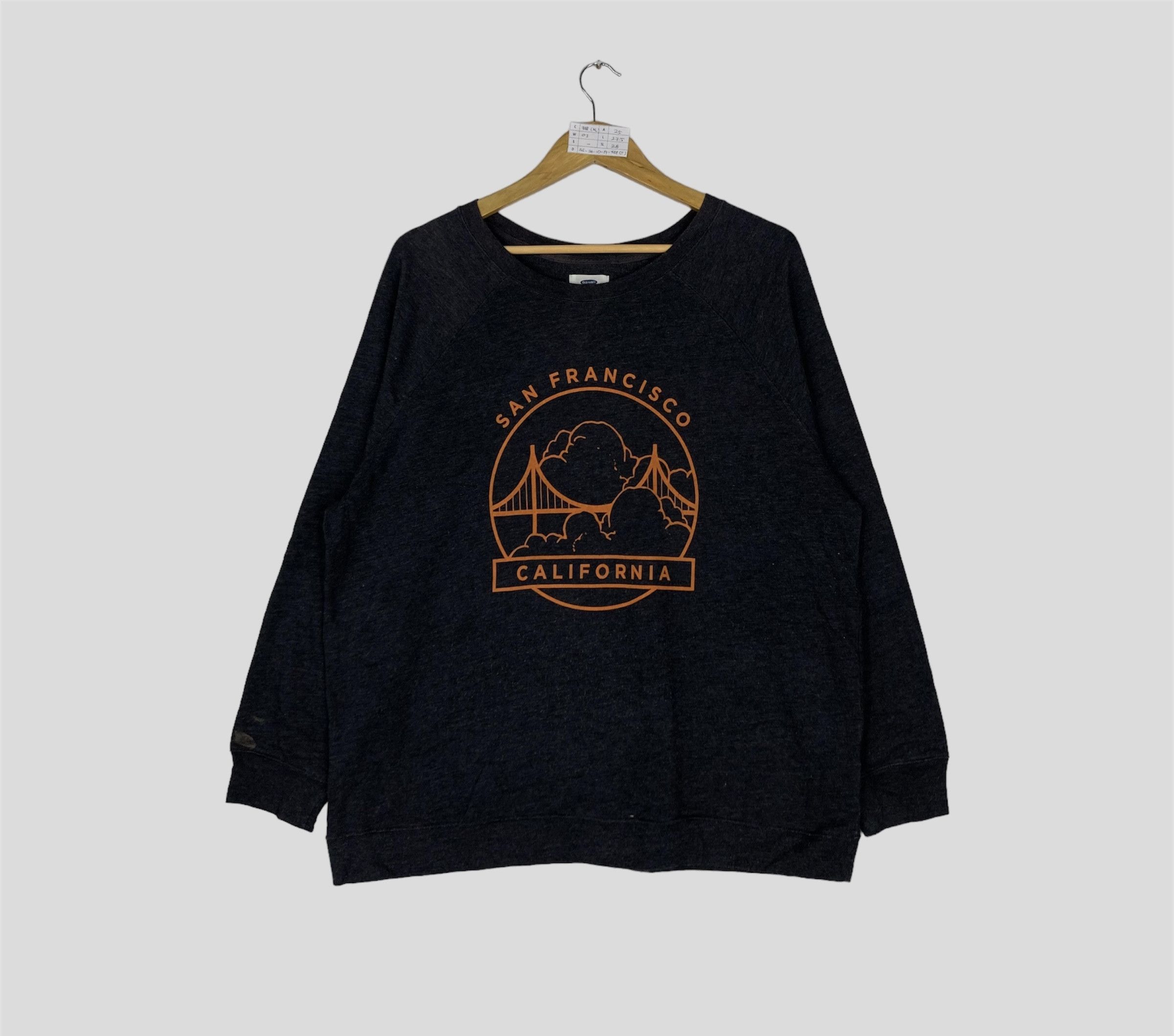 image of San Francisco Calirfornia By Old Navy Sweatshirt in Black Ash, Men's (Size XL)