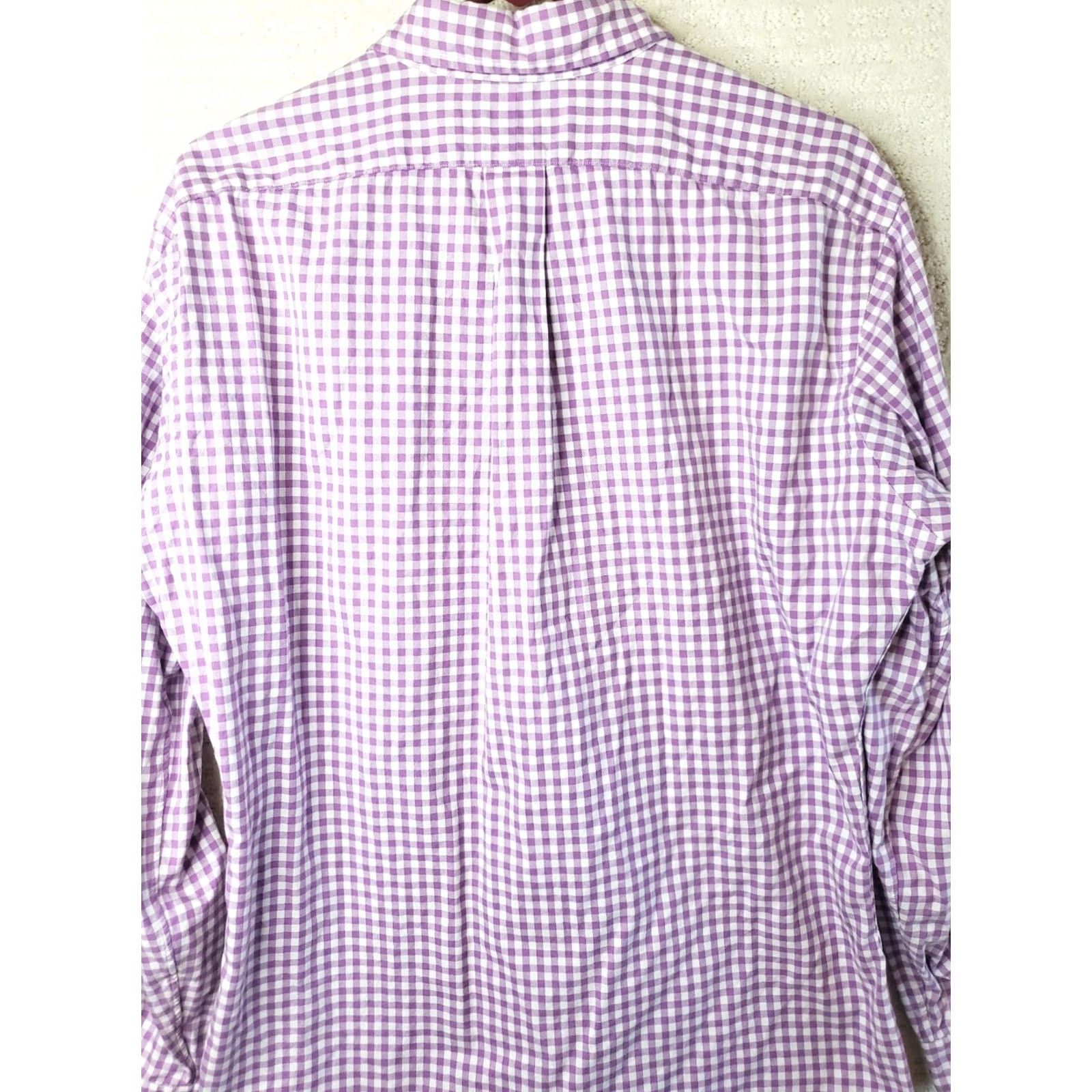Polo Ralph Lauren Ralph Lauren Button Down Shirt Men's 16.5/34-35 L. S. White Purple Check Shirt Size US L / EU 52-54 / 3 - 7 Thumbnail