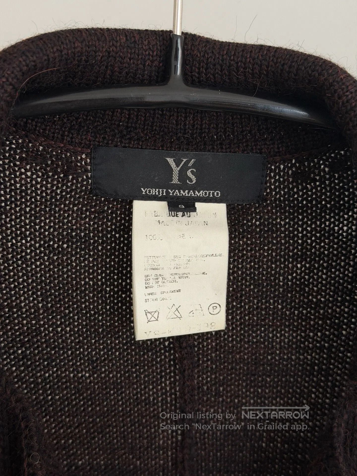 Y's unique brown wool knit cardigan. Size M / US 6-8 / IT 42-44 - 9 Thumbnail