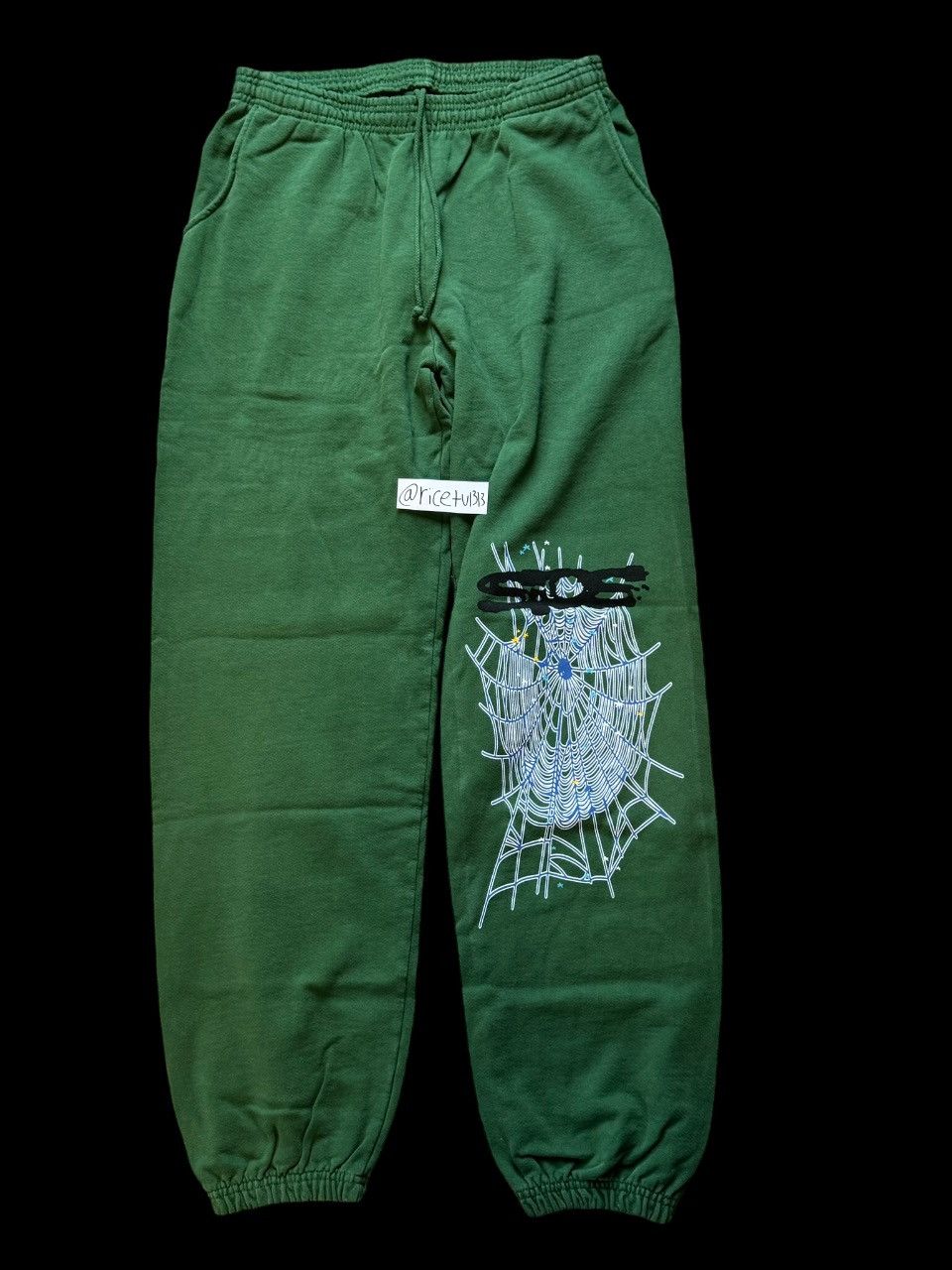 Sp5der × Young Thug 💚GREEN SP5DER WORLDWIDE WEB PANTS💚 Size US 32 / EU 48 - 1 Thumbnail