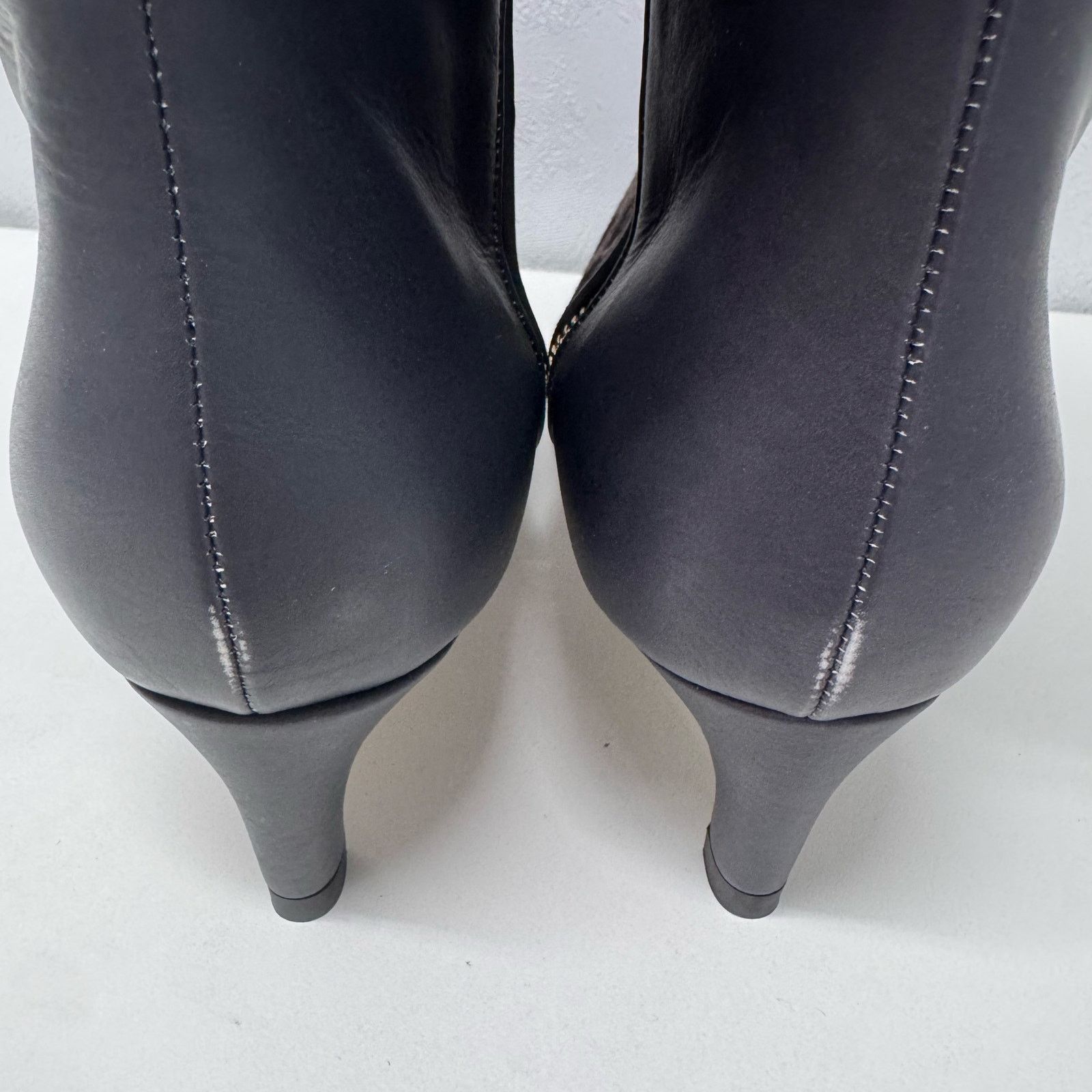 Max Mara Max Mara Women's Leopard Heeled Knee Boots Leather Mobwife Size US 7 / IT 37 - 6 Thumbnail