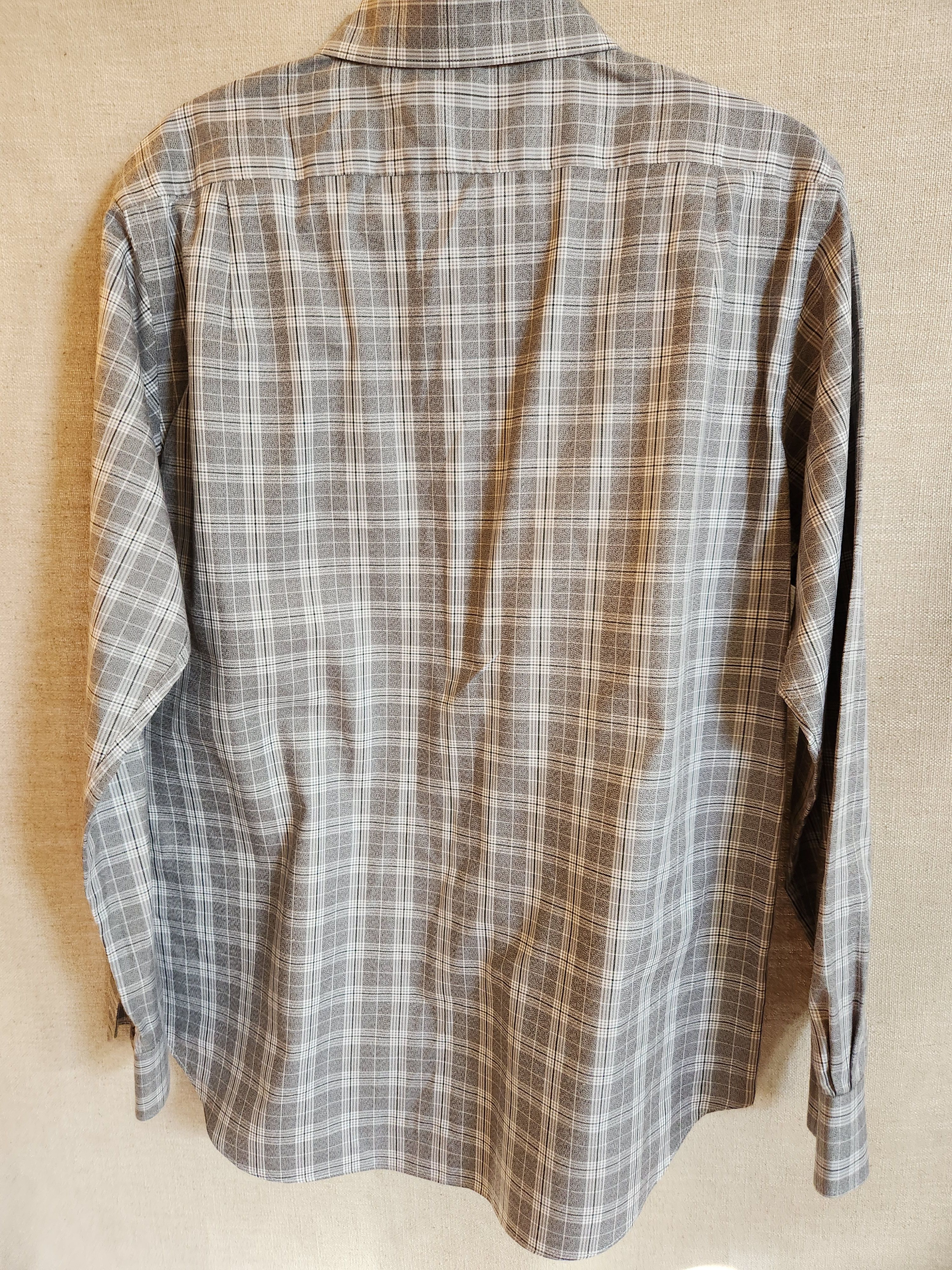 Hart Schaffner Marx Vintage 90's Gray Plaid Button Front Shirt Size US M / EU 48-50 / 2 - 2 Thumbnail