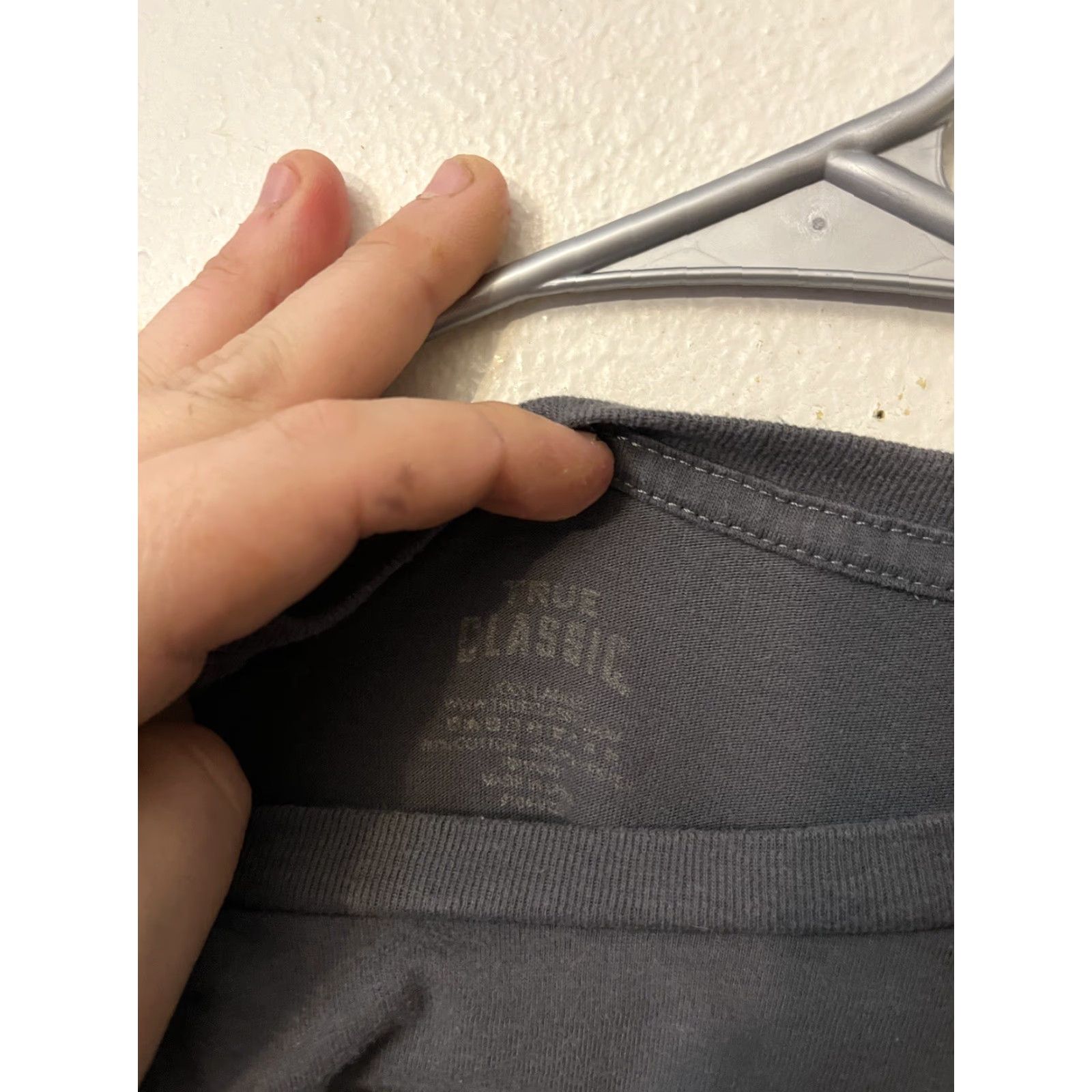 Vintage True Classic T-Shirt Mens Shirt 3XL Gray Cotton Polyester Blend Stretch Crew Neck Short Sleeve Classic Size US XXL / EU 58 / 5 - 4 Thumbnail