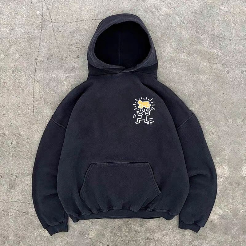 Designer × Japanese Brand Black vintage washed street dancer print hoodie Size US L / EU 52-54 / 3 - 2 Thumbnail