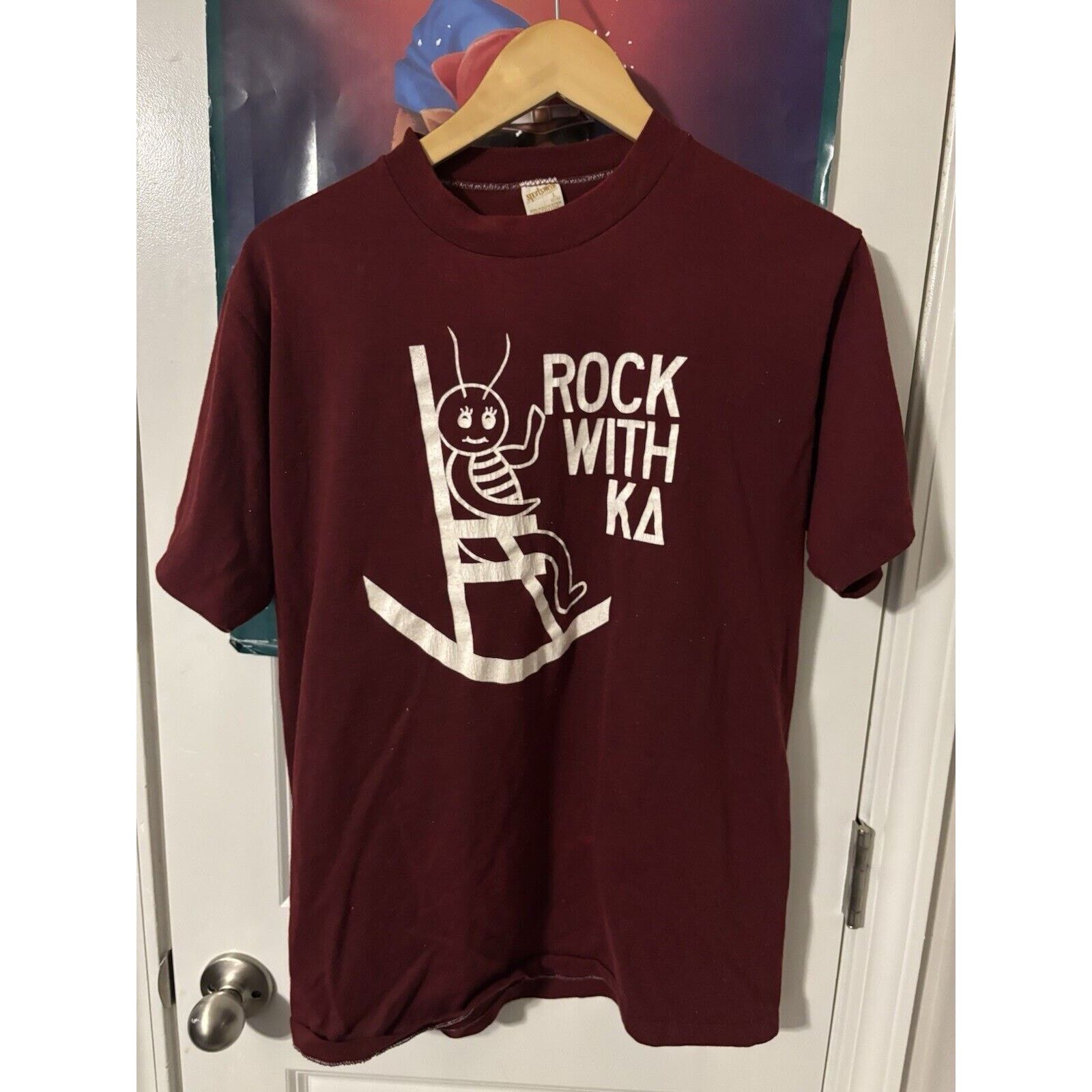 Delta Vintage 70s greek rock fraternity college burgundy L Size US L / EU 52-54 / 3 - 3 Thumbnail