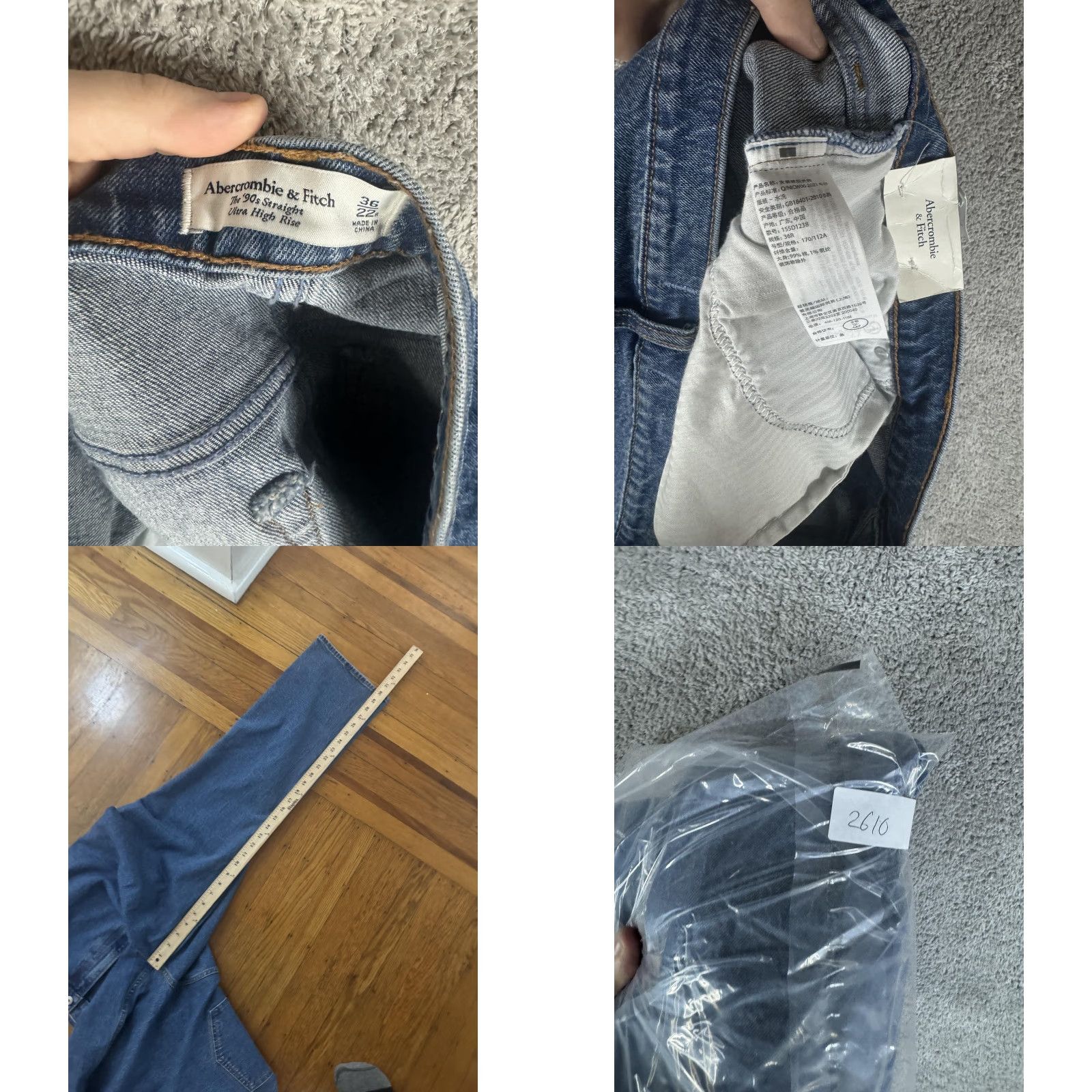 Abercrombie & Fitch VINTAGE Abercrombie & Fitch Jeans Womens 22R Blue 90s Straight Ultra High Rise Denim Size 25" / US 0 / IT 36 - 9 Thumbnail