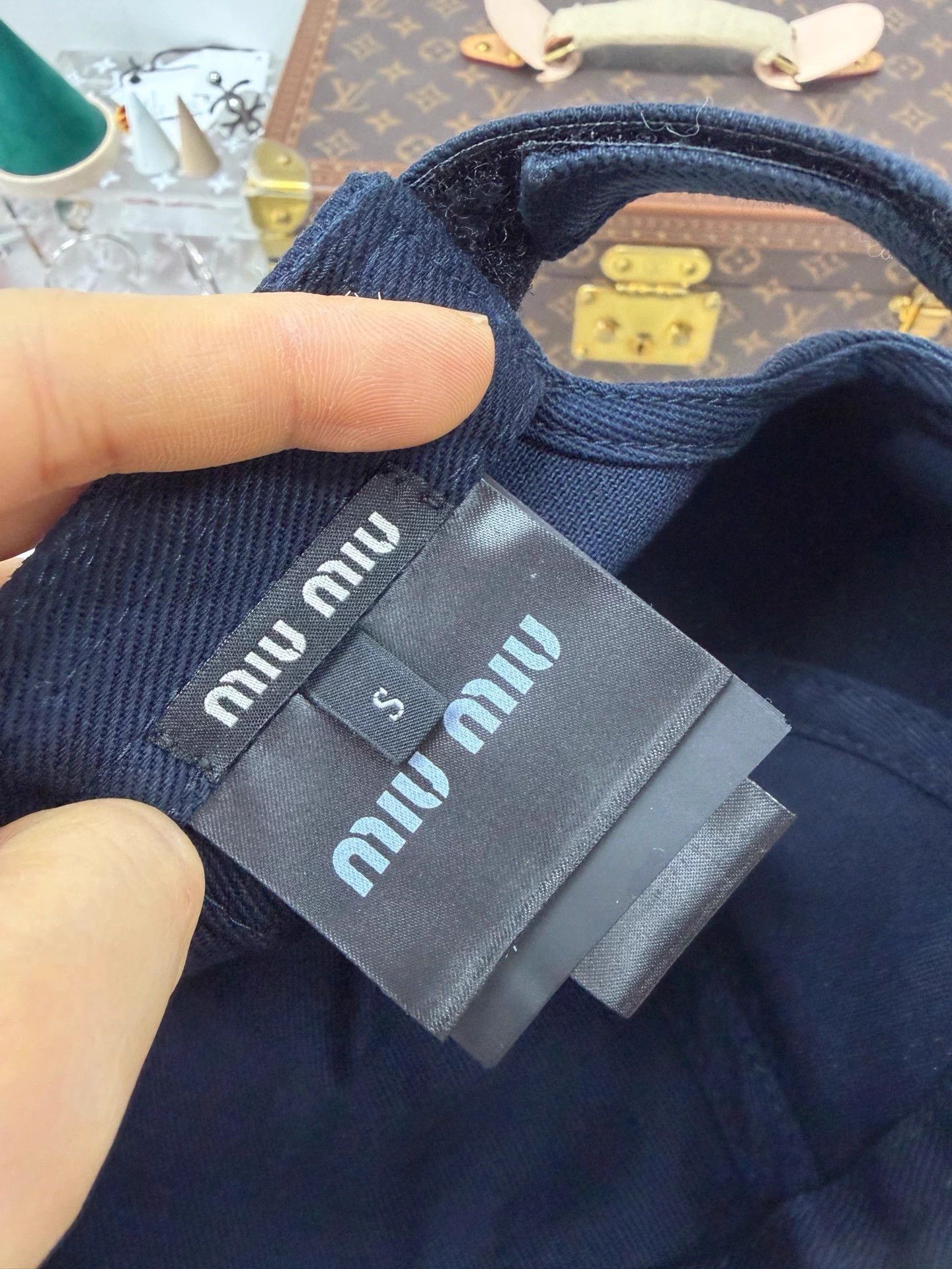 Miu Miu Miu Miu Blue Embroidered Hat 99 New S Velcro Adjustable Size ONE SIZE - 4 Thumbnail