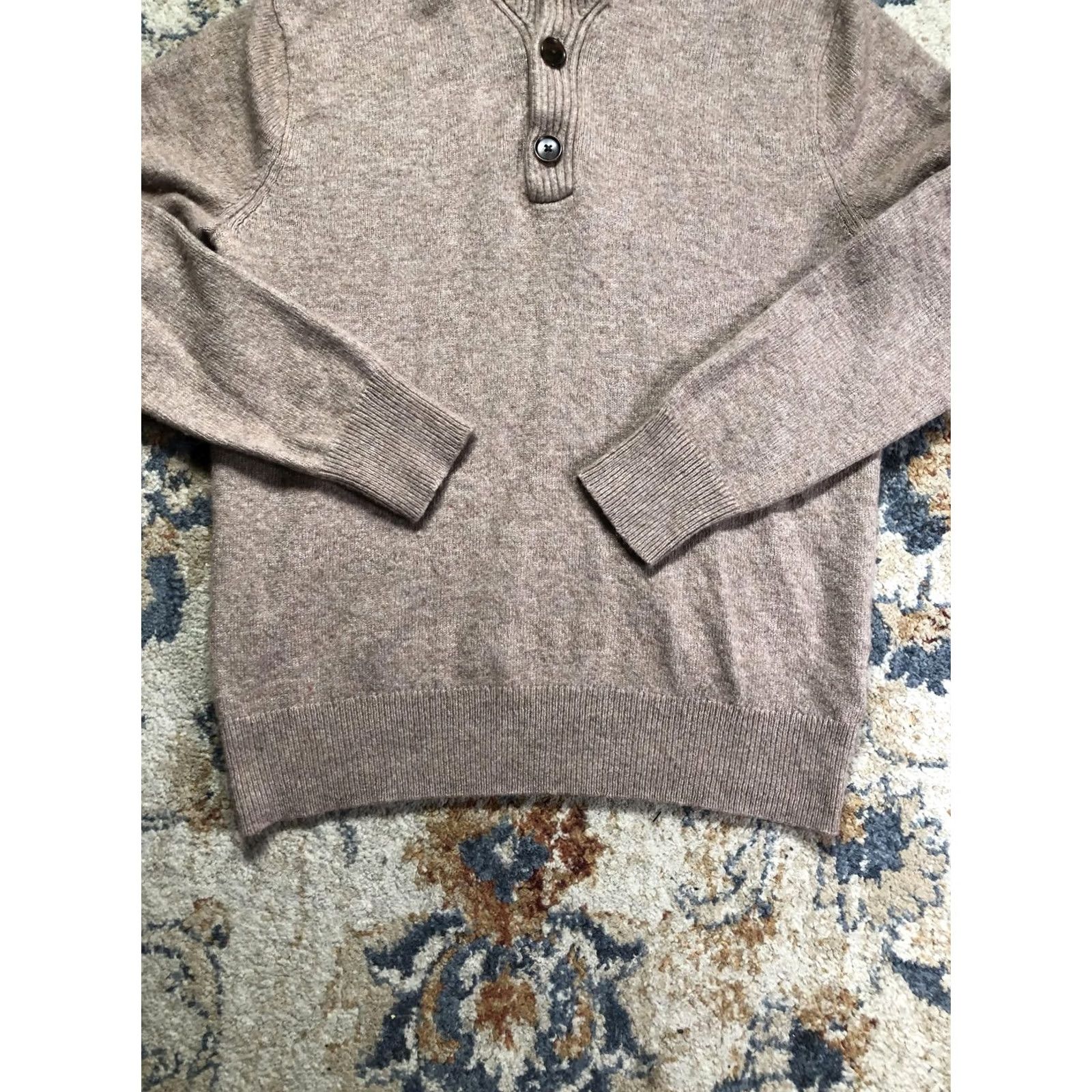 J.Crew J.Crew Mens Sweater Mock Neck Henley Knit Long Sleeve Brown M Regular Plain Solid Knit Pullover Winter Casual Mens Size US M / EU 48-50 / 2 - 5 Thumbnail