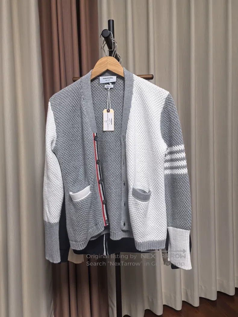 Thom Browne Thom Browne Colorblocked Sleeve Label Cardigan Size US XS / EU 42 / 0 - 1 Thumbnail