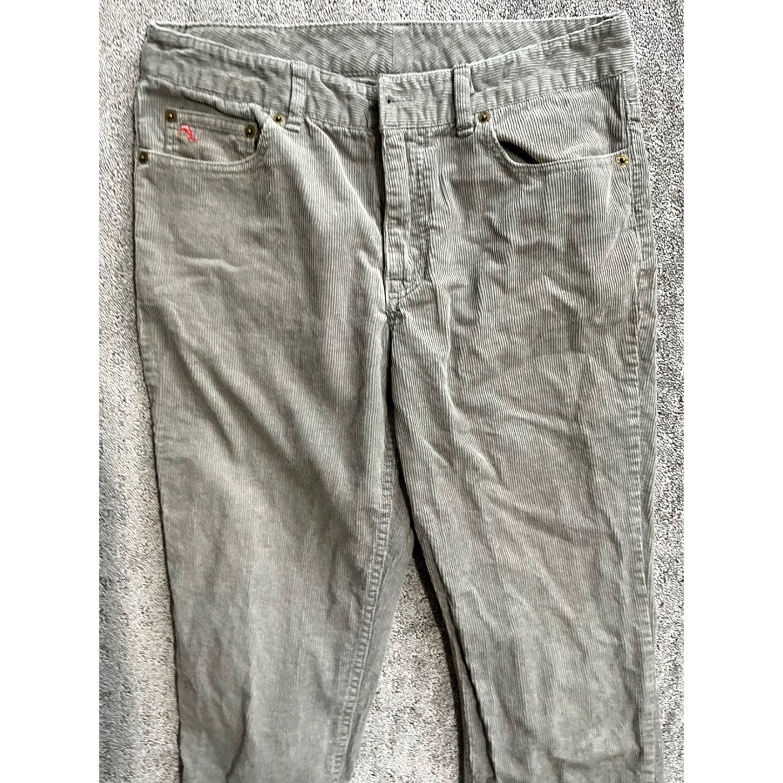 Polo Ralph Lauren Polo Ralph Lauren Pants Women's 20 Gray Corduroy Chinos Flat Front Bootcut 29 in Regular Logo Corduroy Casual Workwear Womens Size 42" / US 20 - 4 Thumbnail