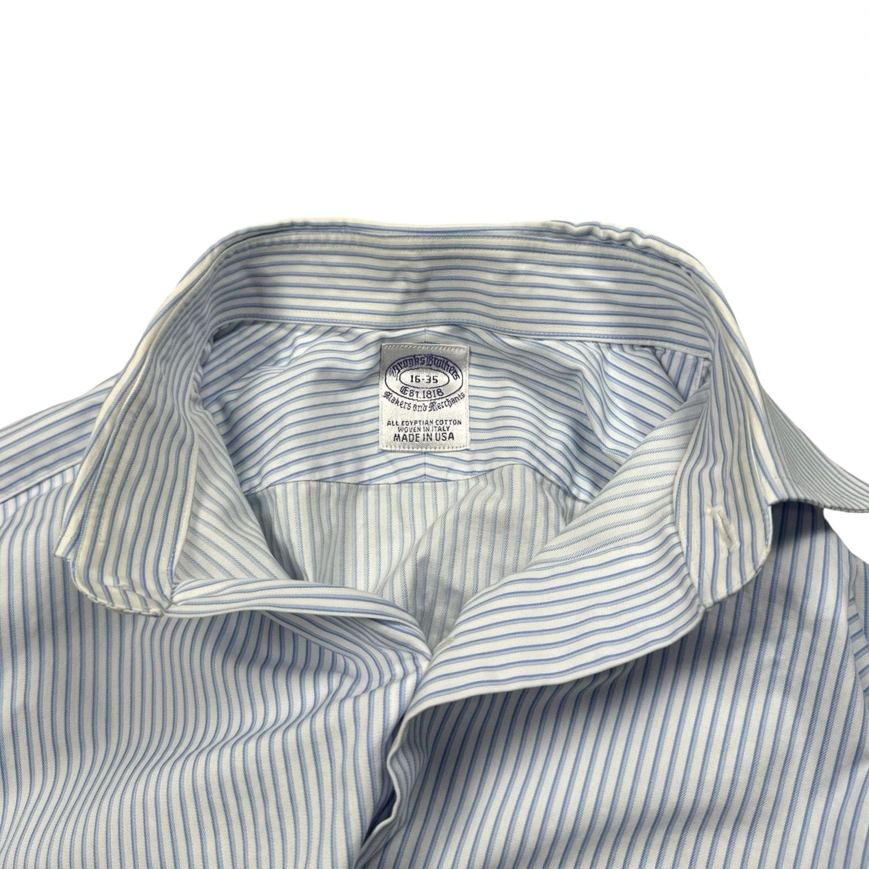Brooks Brothers VINTAGE Brooks Brothers Button Down Shirt Mens Long Sleeve Blue Pinstripe 16/35 90s Size US L / EU 52-54 / 3 - 7 Thumbnail