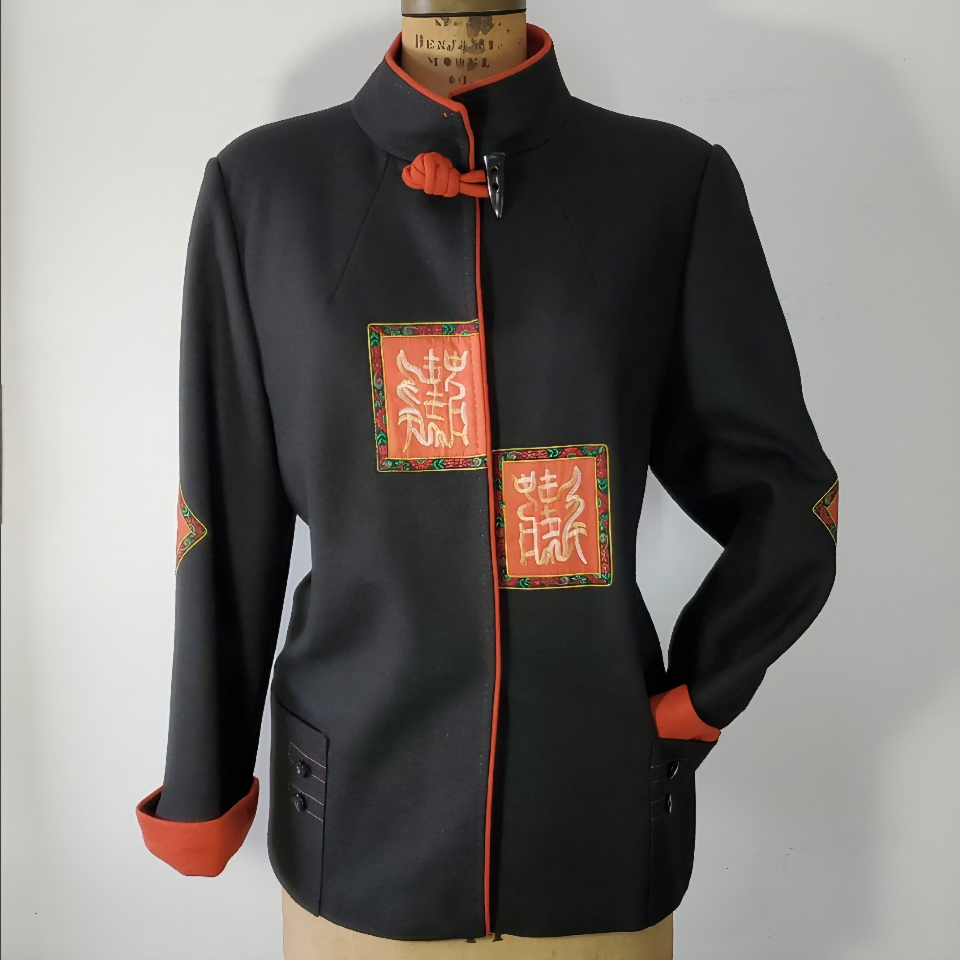 Other Qunyi Size XL Coat Jacket Asian Oriental Chinese Black Red Size XL / US 12-14 / IT 48-50 - 1 Thumbnail