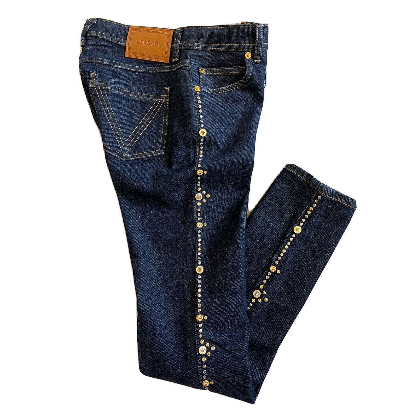 Versace Versace Studded Women's Denim Dark Blue Jeans Size 27 US Size 27" / US 4 / IT 40 - 1 Thumbnail