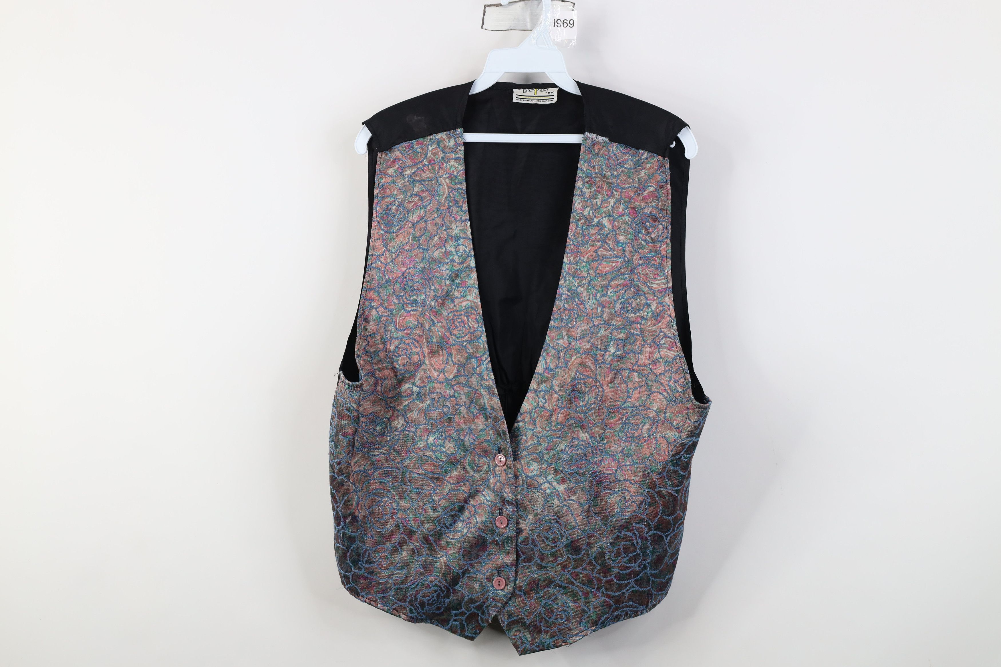 Vintage Vintage 90s Streetwear Abstract Flower Vest Jacket USA Size L / US 10 / IT 46 - 1 Thumbnail