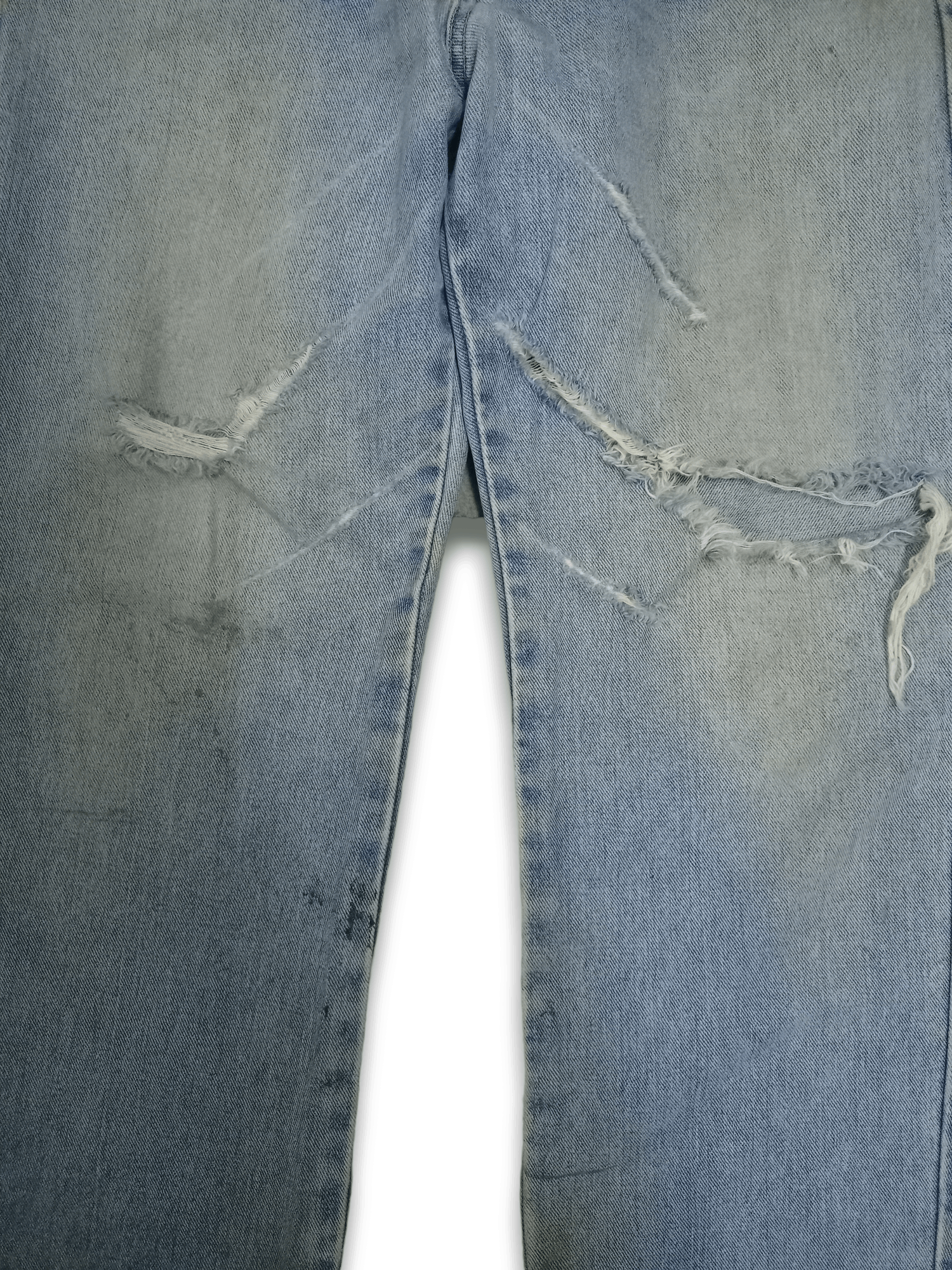 Japanese Brand Vintage Japanese Brand Blue Wash Distressed Loose Jeans Size US 30 / EU 46 - 6 Thumbnail