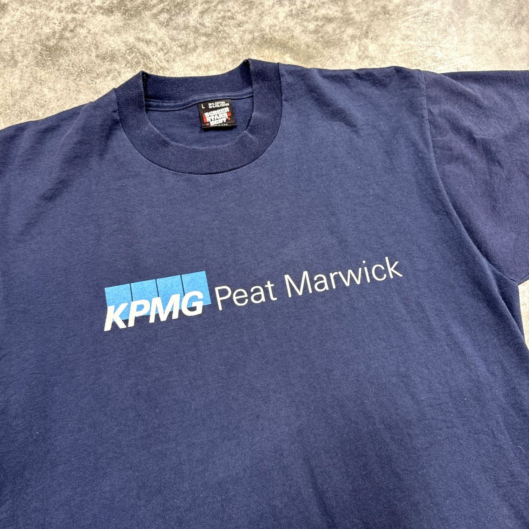 Vintage VINTAGE KPMG Peat Marwick Shirt Mens Large Navy Advertising Promo Made USA 90s Size US L / EU 52-54 / 3 - 2 Thumbnail