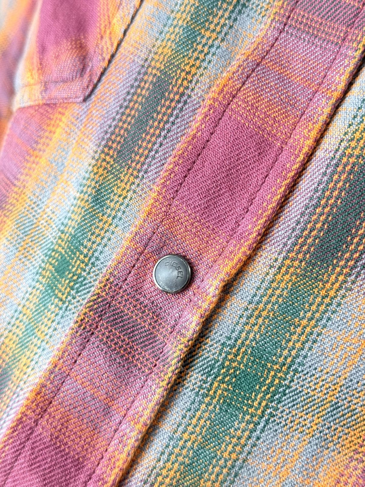 Diesel Vintage Diesel Gradient Checkered Flannel Shirt Size US L / EU 52-54 / 3 - 7 Thumbnail
