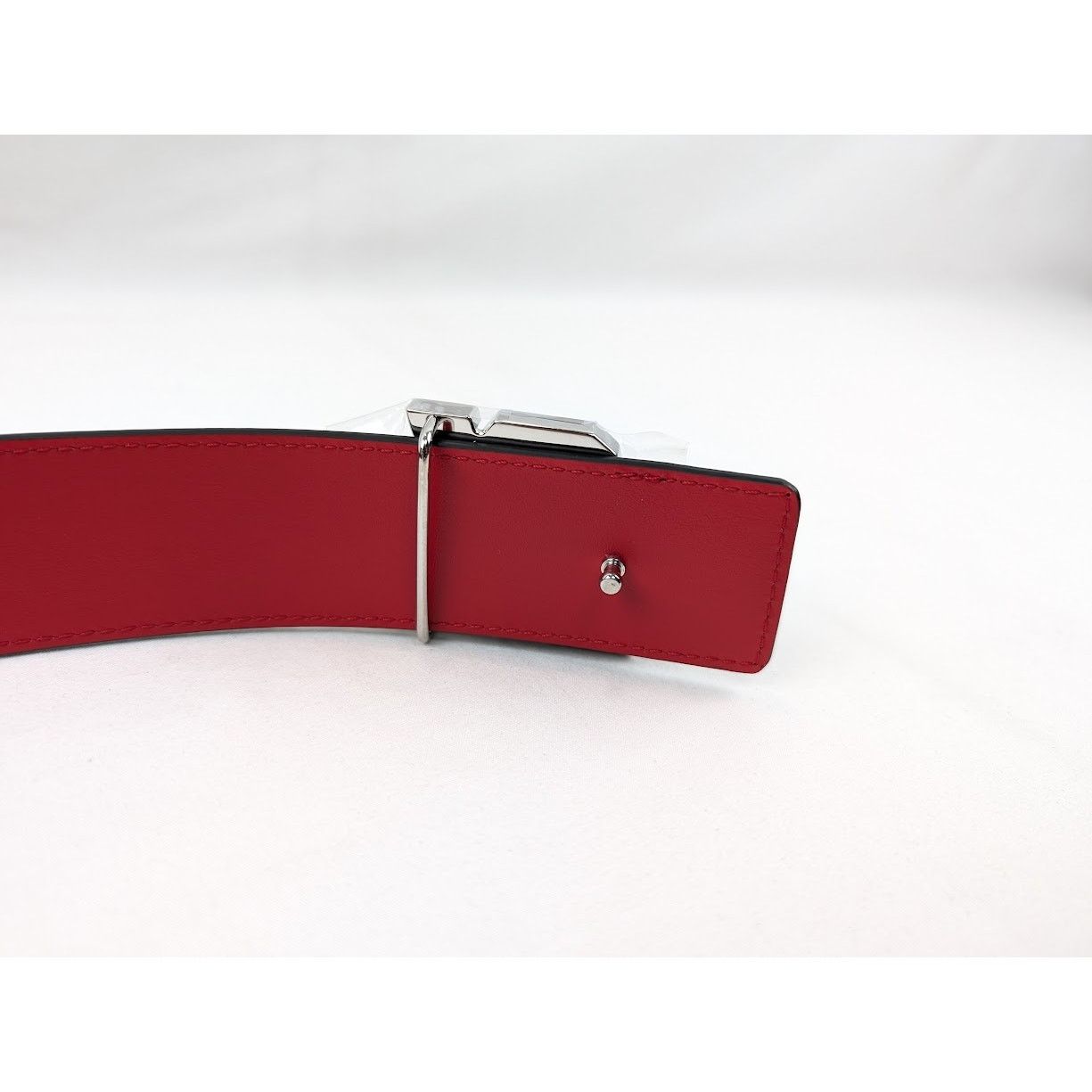 Christian Louboutin o1rshd1 Size: 85 / Happy RUI CL Logo Belt Smoky/Loubi/Silver Size 34 - 4 Thumbnail