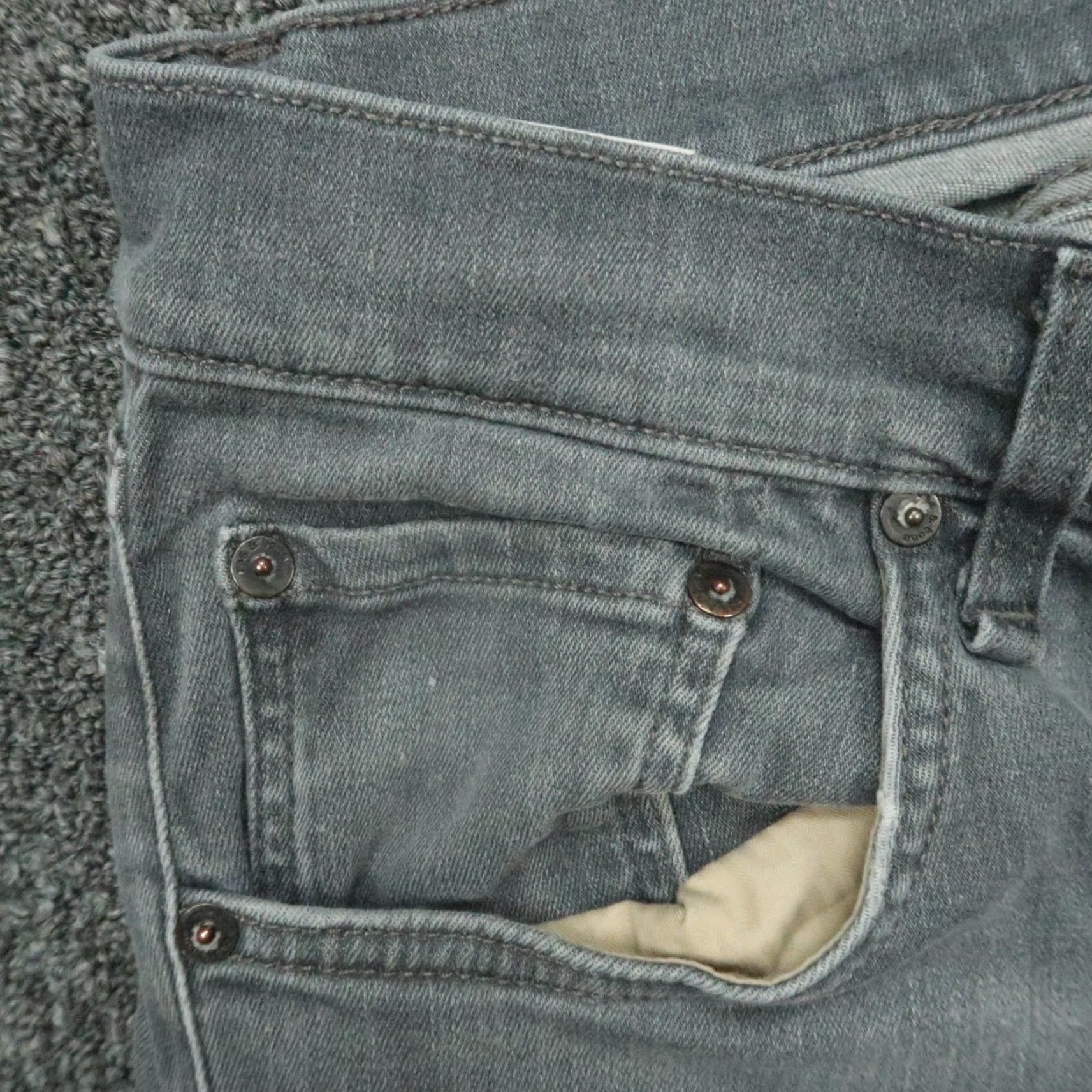 Rag & Bone VINTAGE rag & bone Jeans Men 33x35 Slim 5-Pocket Denim Gray Cotton Skinny 90s Mens Size US 33 - 3 Thumbnail