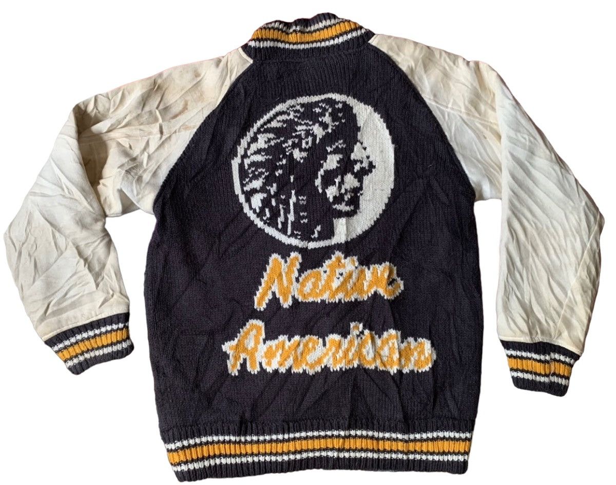image of Archival Clothing x Native American Native Varsity Jacket in Brown, Men's (Size Medium)