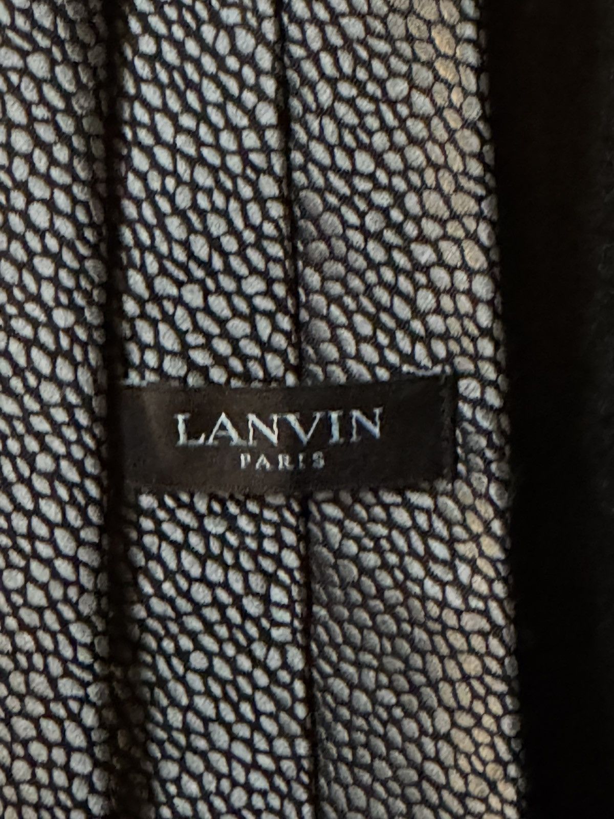 Lanvin Lanvin Silk Satin Pebble Patterned Tie Size ONE SIZE - 2 Thumbnail