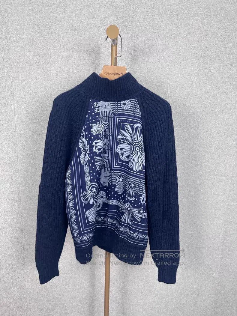 Hermes Hermes Navy Blue Printed Sweater Size XXS / US 00 / IT 34 - 1 Thumbnail