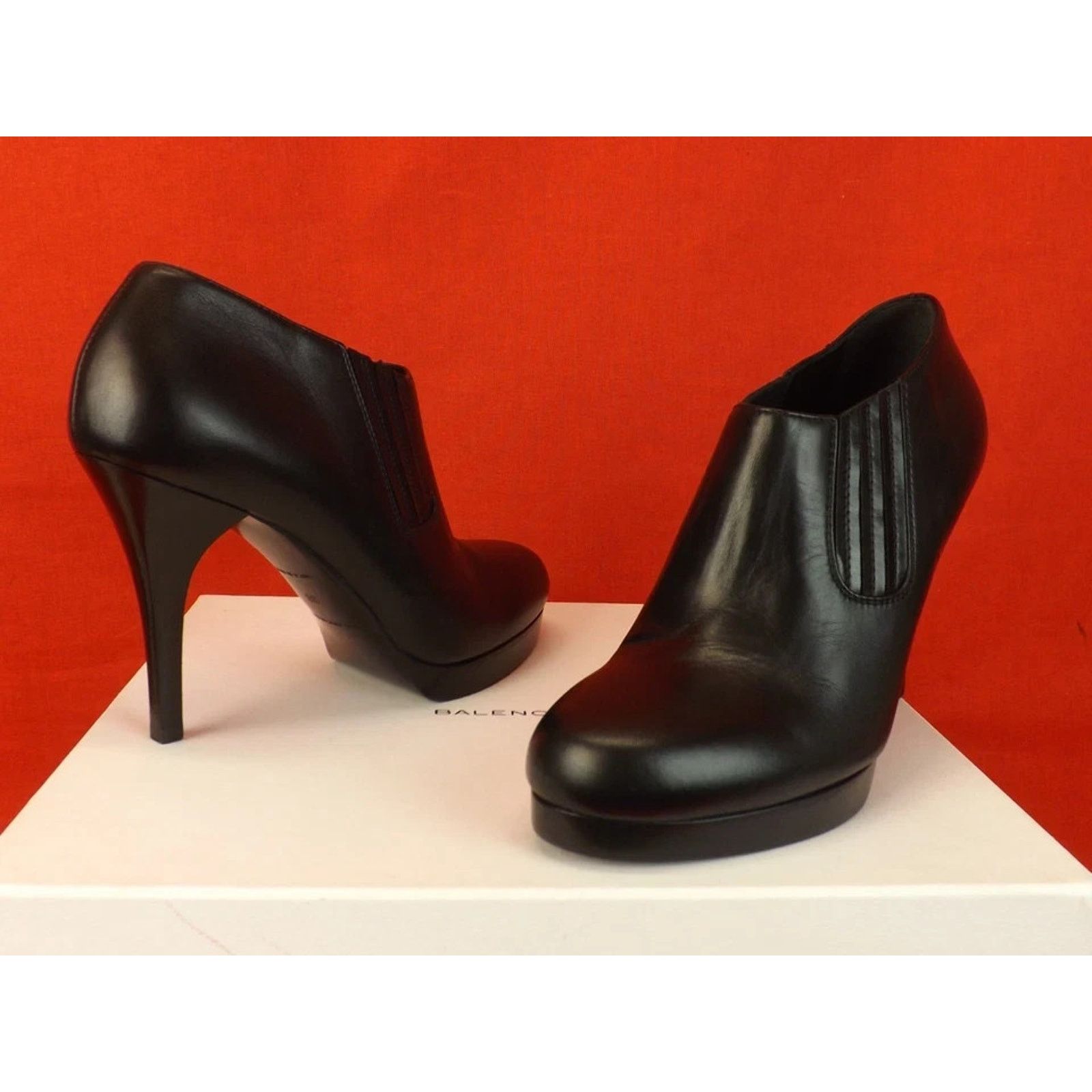 Balenciaga BALENCIAGA BLACK LEATHER PLATFORM HIGH HEEL PUMPS 41 ITALY Size US 11 / IT 41 - 2 Thumbnail