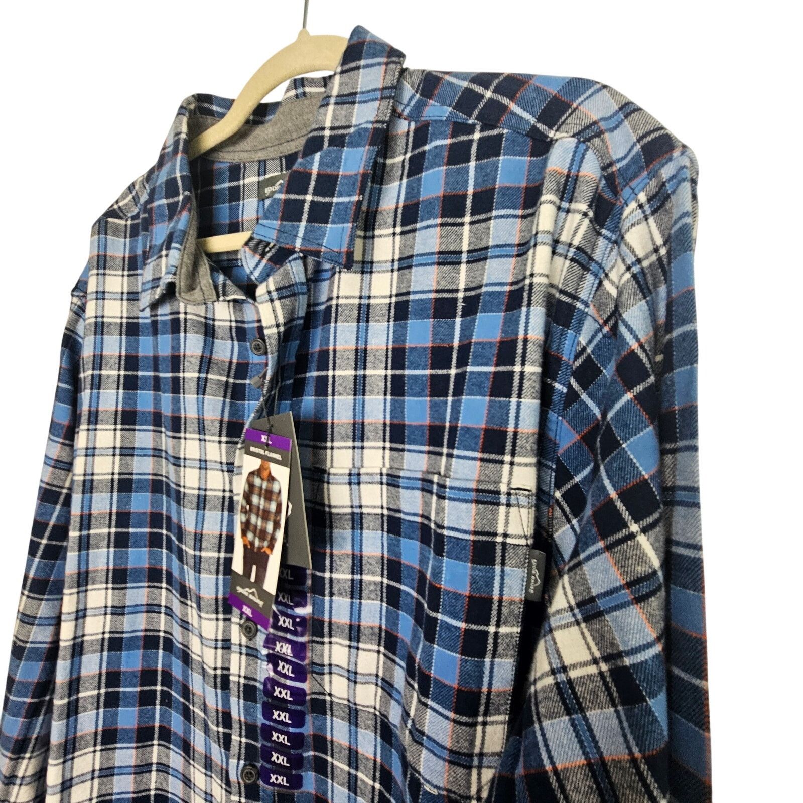 Eddie Bauer Eddie Bauer Mens Bristol Flannel Shirt Montauk Blue Plaid Size US XXL / EU 58 / 5 - 5 Thumbnail