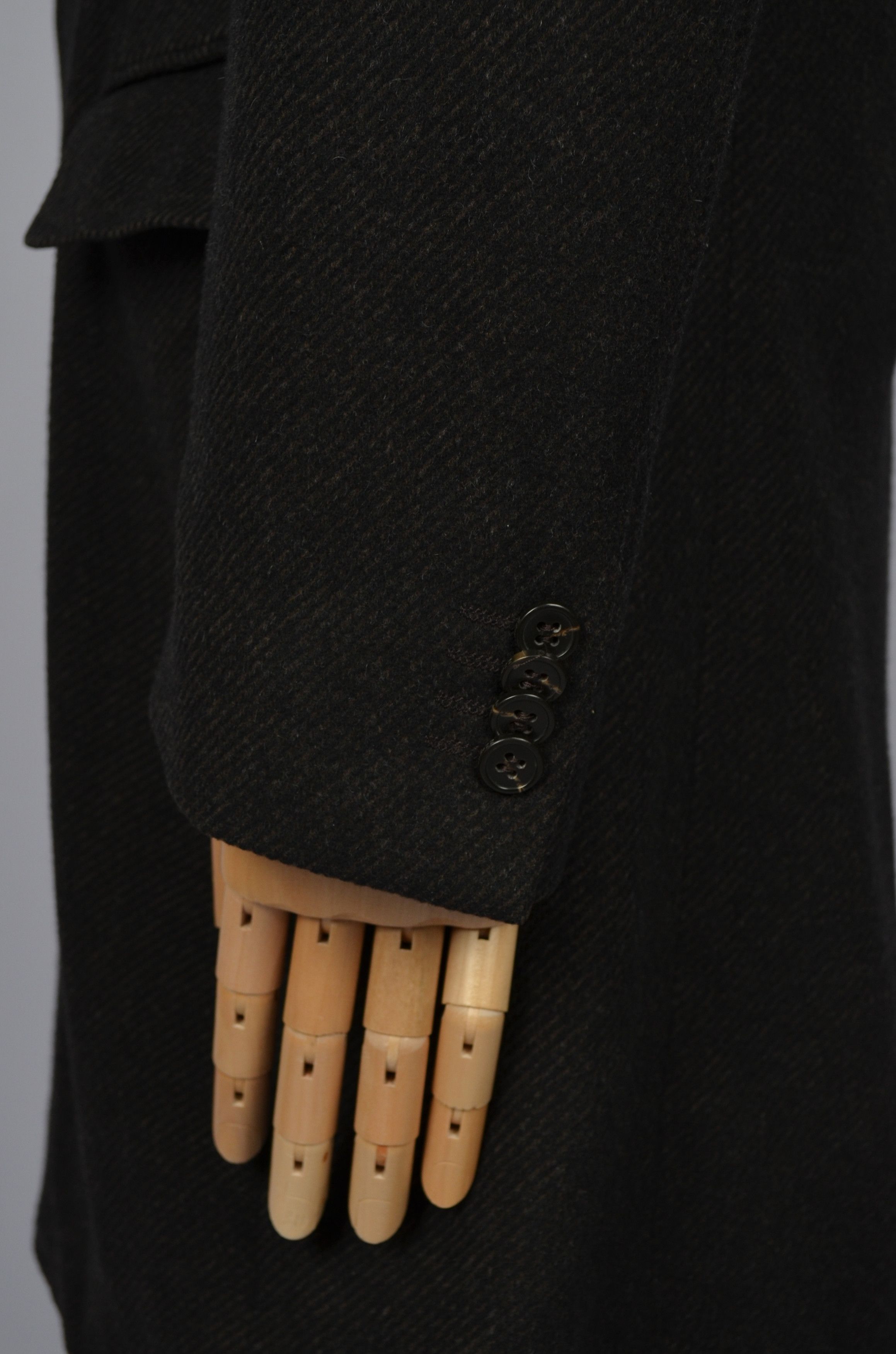 Designer × Z Zegna Z Zegna 100% Wool Black/Brown Pea Car Coat Jacket Sz 50/M Size US M / EU 48-50 / 2 - 6 Thumbnail
