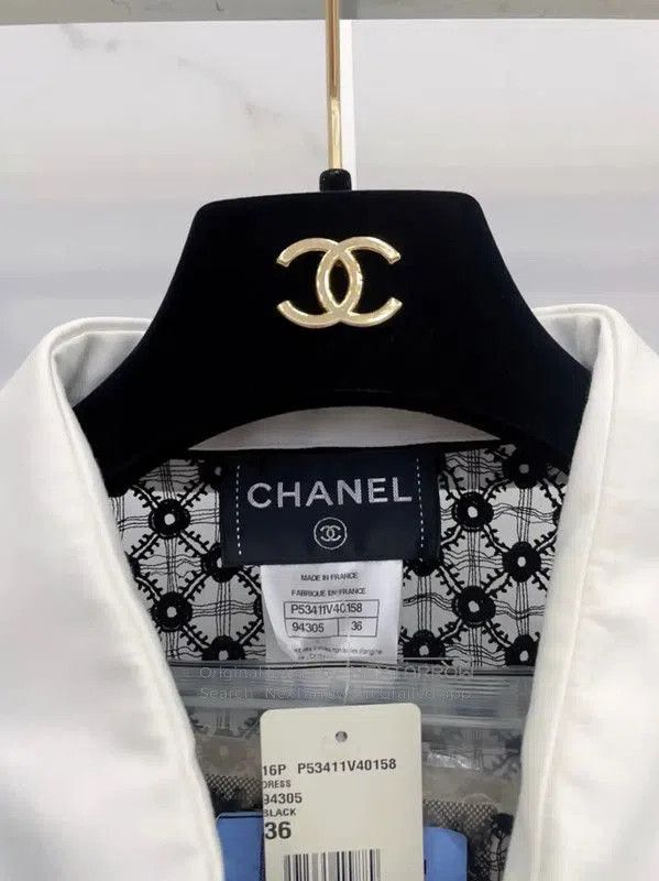 Chanel Chanel Black Cotton Long Sleeve Dress . Size S / US 4 / IT 40 - 2 Thumbnail