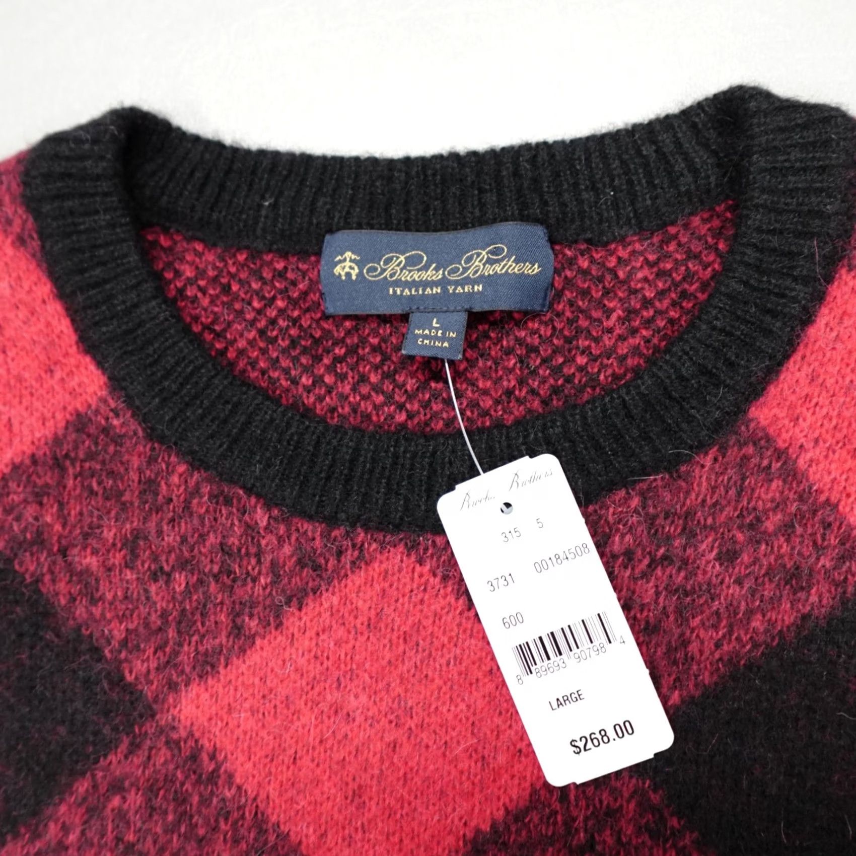 Brooks Brothers Brooks Brothers Buffalo Plaid Alpaca Wool Sweater Italian Yarn Men's Size L Multicolor Plaid Knit Crew Neck Long Sleeve Pullover Winter Fall Spring Size US L / EU 52-54 / 3 - 3 Thumbnail