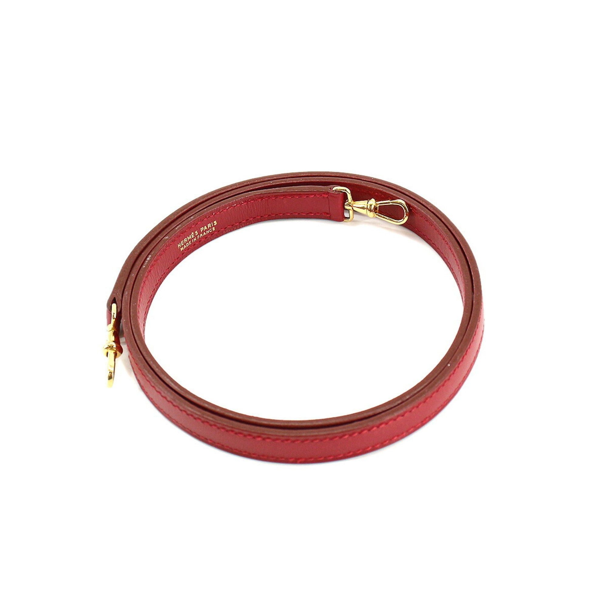 image of Hermes Kelly Bolide Shoulder Strap Box Calf Rouge Vif Gold Hardware Shoulder in Black, Women's