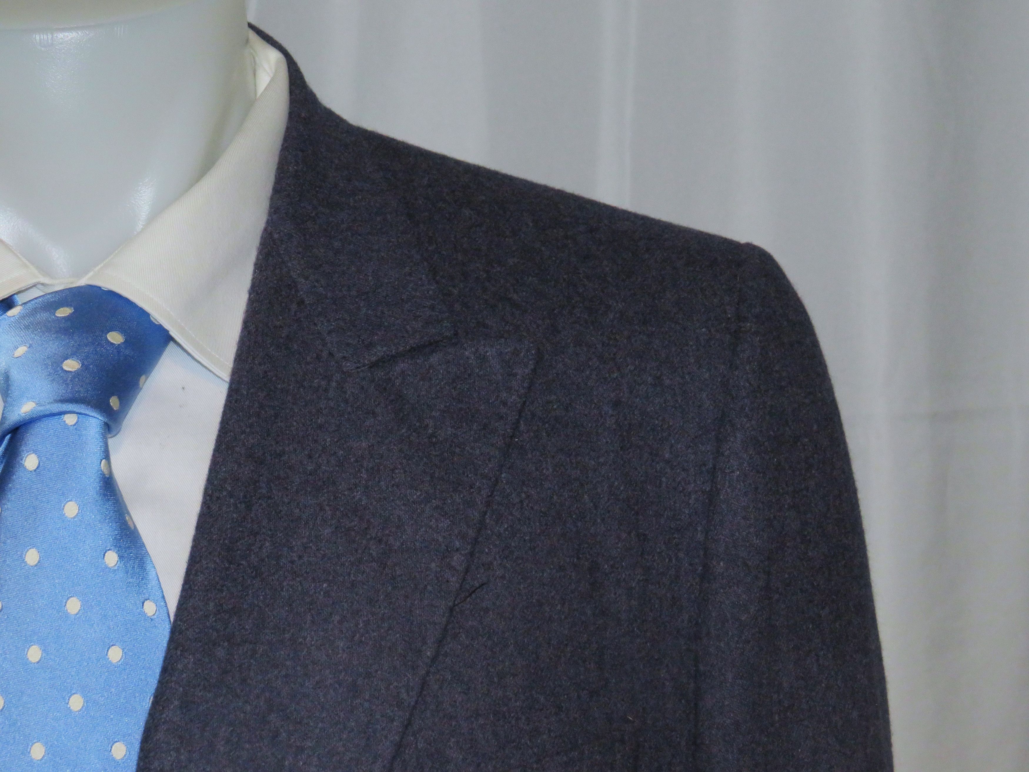 Cifonelli × Francesco Smalto Vintage Blue Flannel Double Breasted Suit 42R Size 42R - 7 Thumbnail