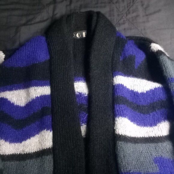 Vintage P.G.E. Abstract Mohair Cardigan Sweater Oversize
