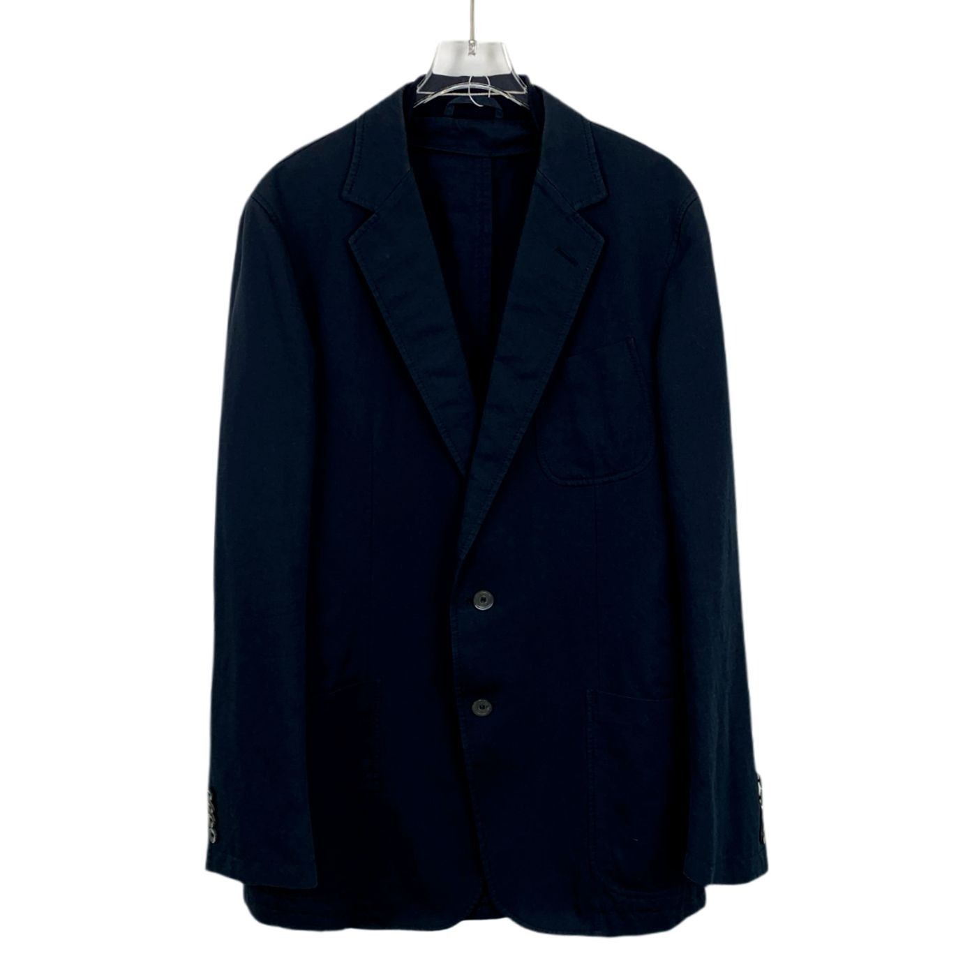 Ermenegildo Zegna Ermenegildo Zegna Navy Cotton-Linen Blend Suit Jacket L Size US L / EU 52-54 / 3 - 1 Thumbnail