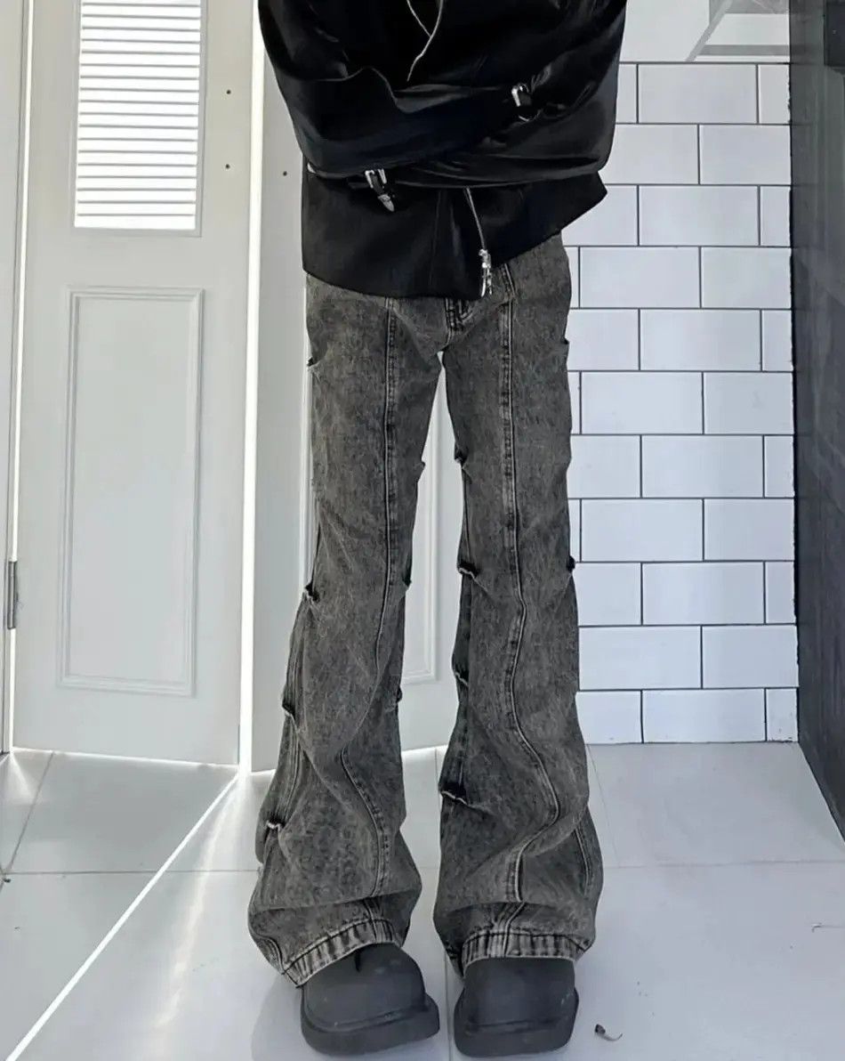 Japanese Brand × Jean Y2k Cargo Flared Stack Jeans Wide Leg Bootcut Stacked Size US 32 / EU 48 - 1 Thumbnail