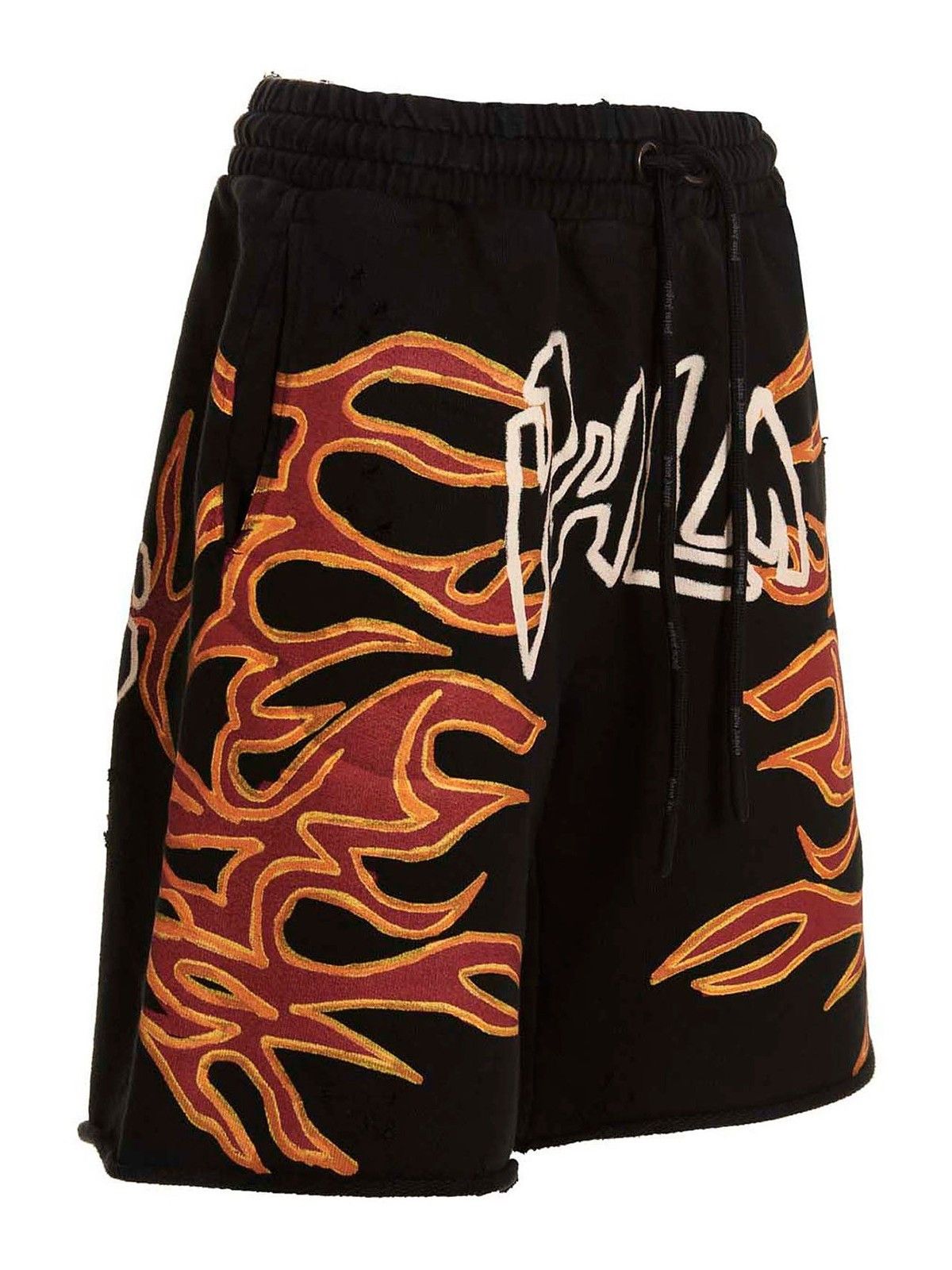 Palm Angels o1gr1nt0425 Gd Graffiti Flames Sweatshorts in Black Size US 32 / EU 48 - 3 Thumbnail