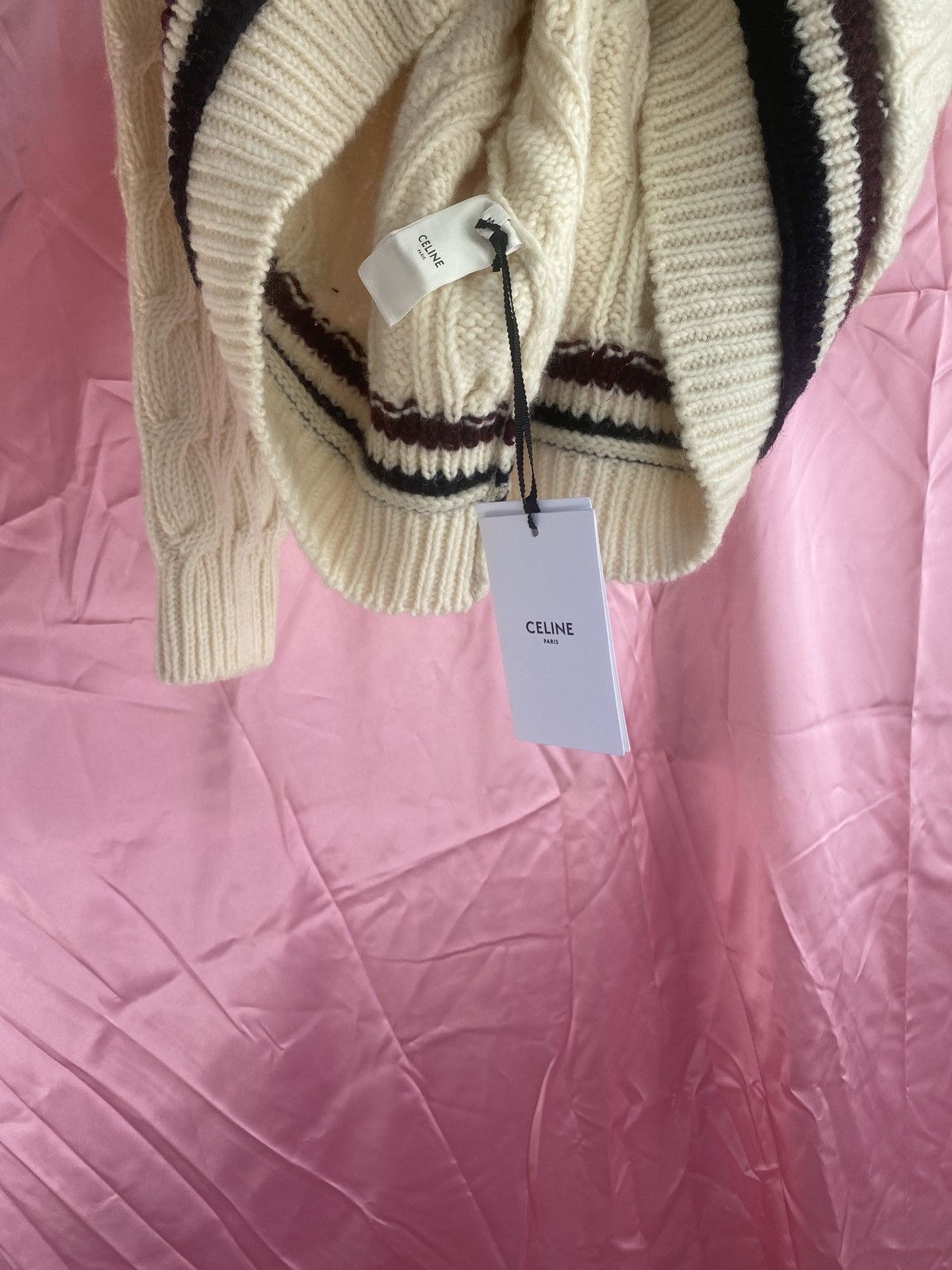 Celine NWT cable knit chunky hoodie sweater Size US M / EU 48-50 / 2 - 5 Thumbnail