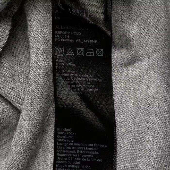 Allsaints Mens Polo T Shirt Allsaints Grey Size XL Size US XL / EU 56 / 4 - 5 Thumbnail