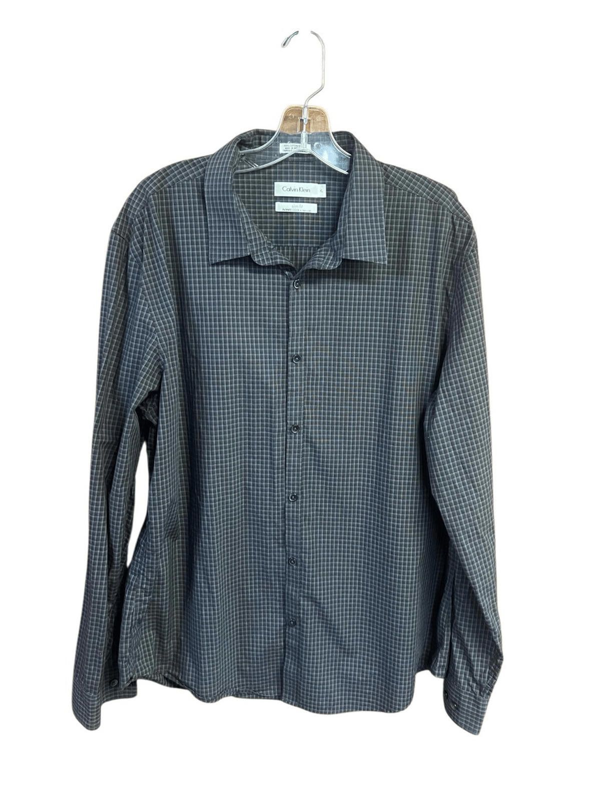 Calvin Klein Calvin Klein Men’s Button Down Shirt Grays XL Slim fit NWOT Size US XL / EU 56 / 4 - 1 Thumbnail