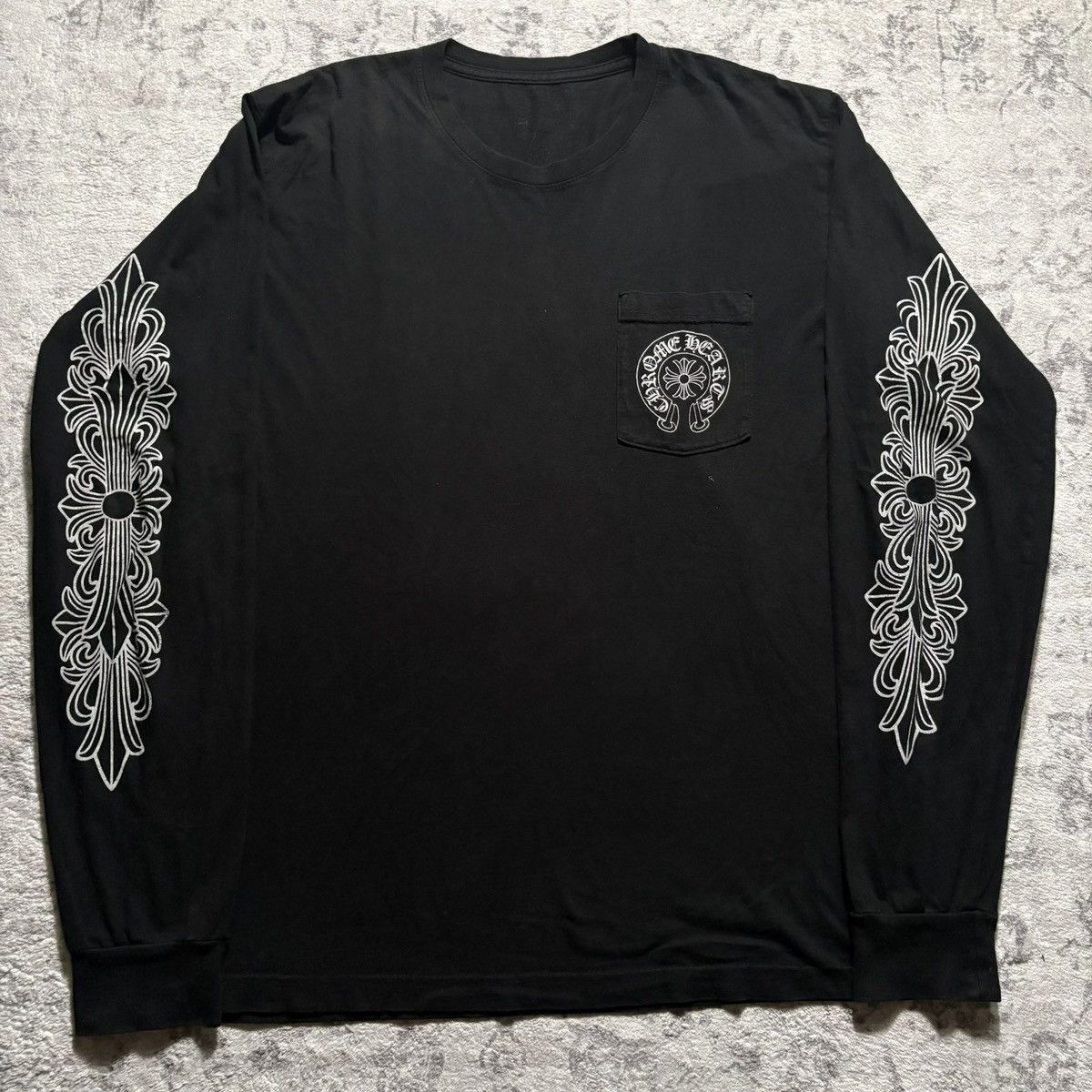 Chrome Hearts Crazy Faded Vintage 90s Chrome Hearts Floral LS Tee