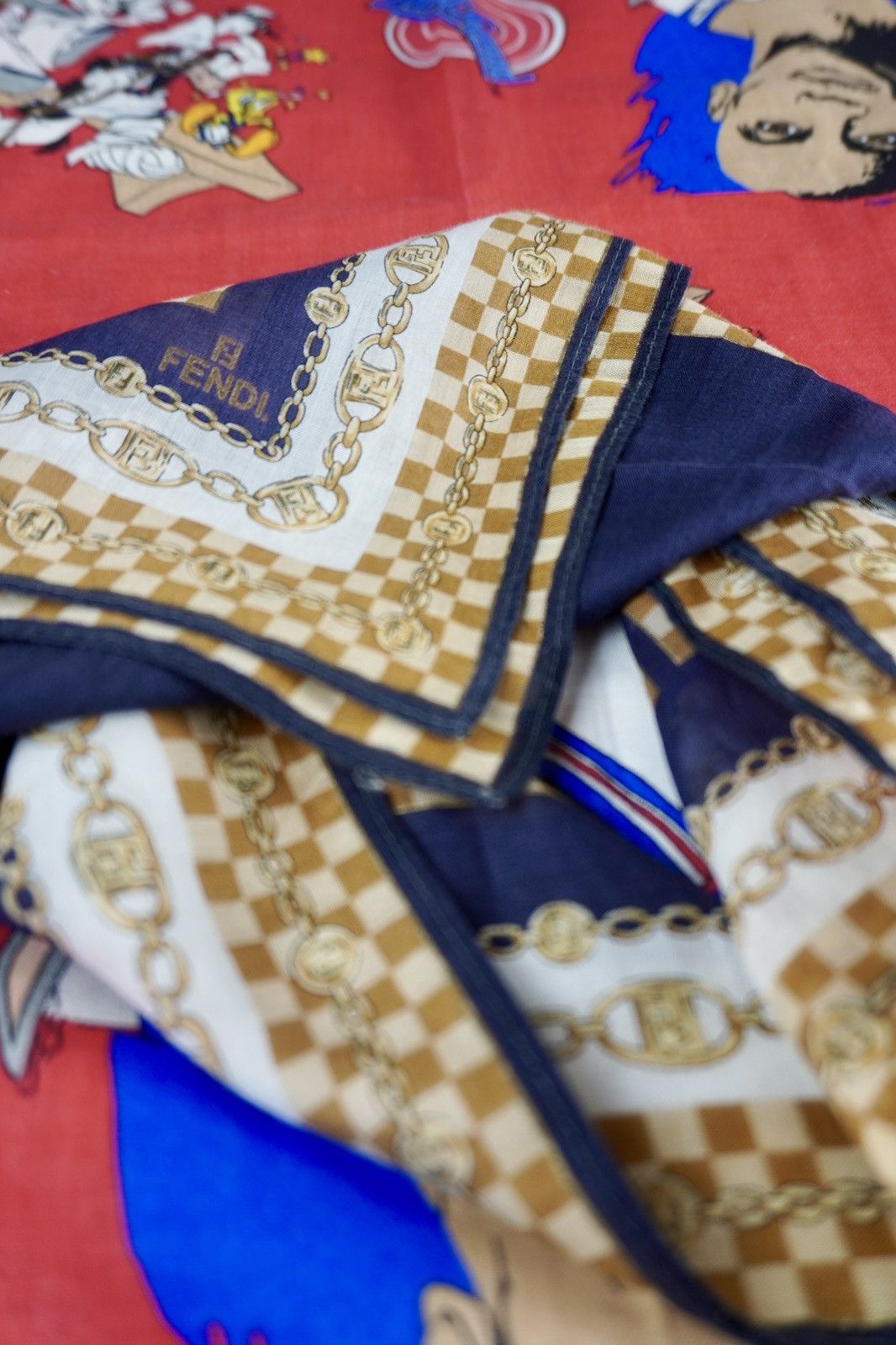 Fendi × Vintage Fendi Handkerchief Bandana Pocketsquare Silk Hand Twill Size ONE SIZE - 2 Thumbnail