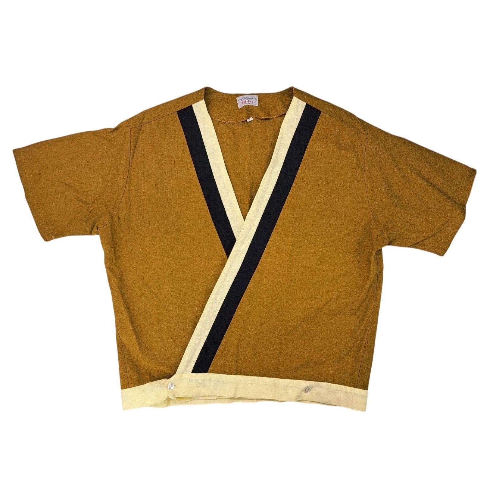 Vintage Vintage Wrap Shirt Mustard Brown Crossover Grandpa Atomic XL Size US XL / EU 56 / 4 - 1 Thumbnail