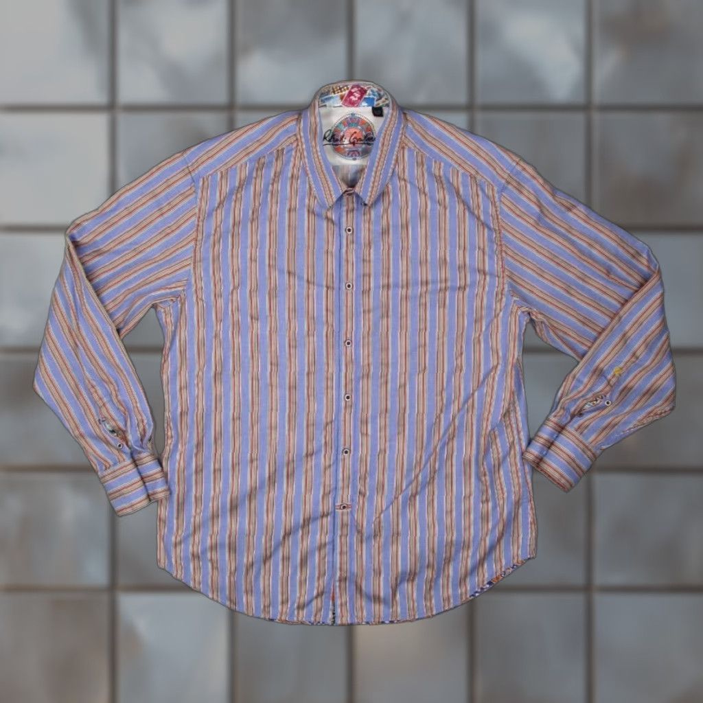 Robert Graham VINTAGE Robert Graham Dress Shirt Mens XL Purple Striped Button Up All Seasons Casual Office Size US XL / EU 56 / 4 - 1 Thumbnail