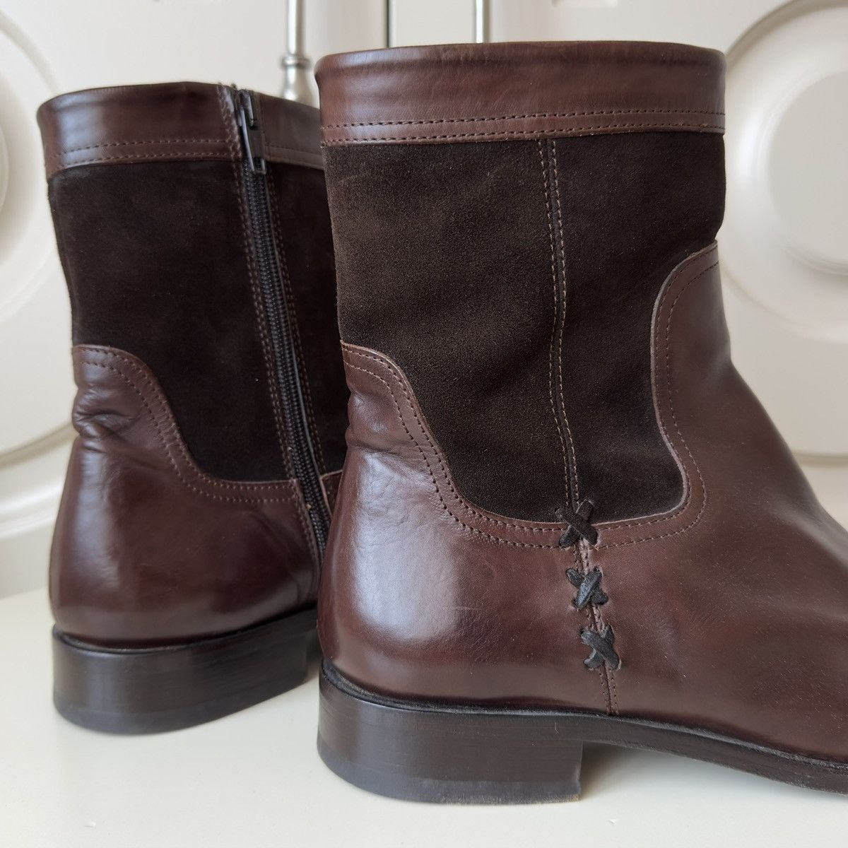 Dsquared2 Dsquared2 F/W 2003 Brown Leather Moc-Toe Zip Ankle Boots Size US 8.5 / EU 41-42 - 4 Thumbnail