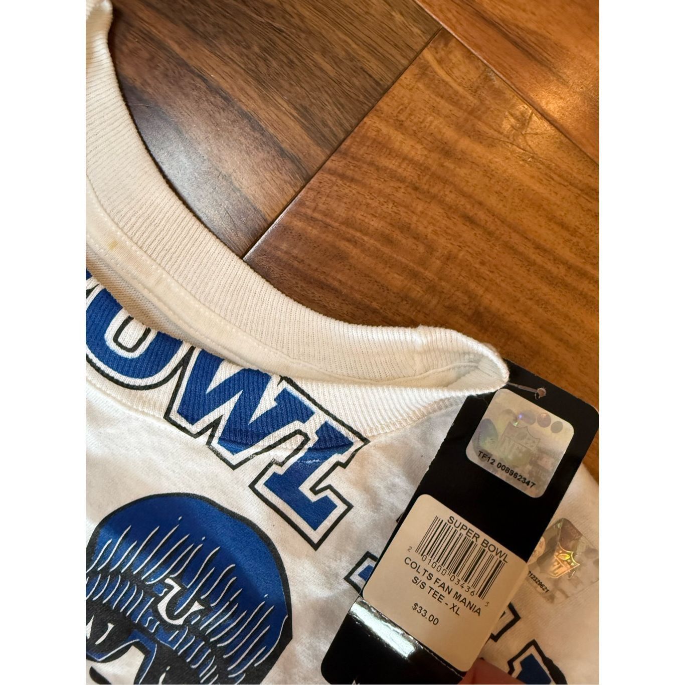 Reebok NWT XL Indianapolis Colts NFL Super Bowl XLIV Fan Mania Grap Size US XL / EU 56 / 4 - 6 Thumbnail