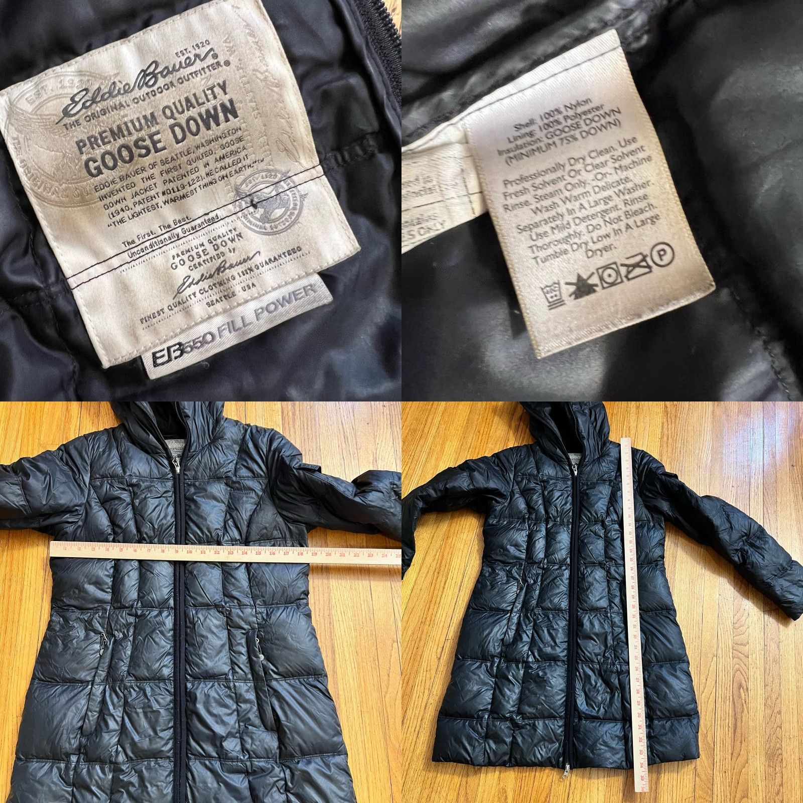 Eddie Bauer VINTAGE Eddie Bauer Down Coat Womens Medium 650 Down Black Hooded Puffer Jacket Long Size M / US 6-8 / IT 42-44 - 8 Thumbnail