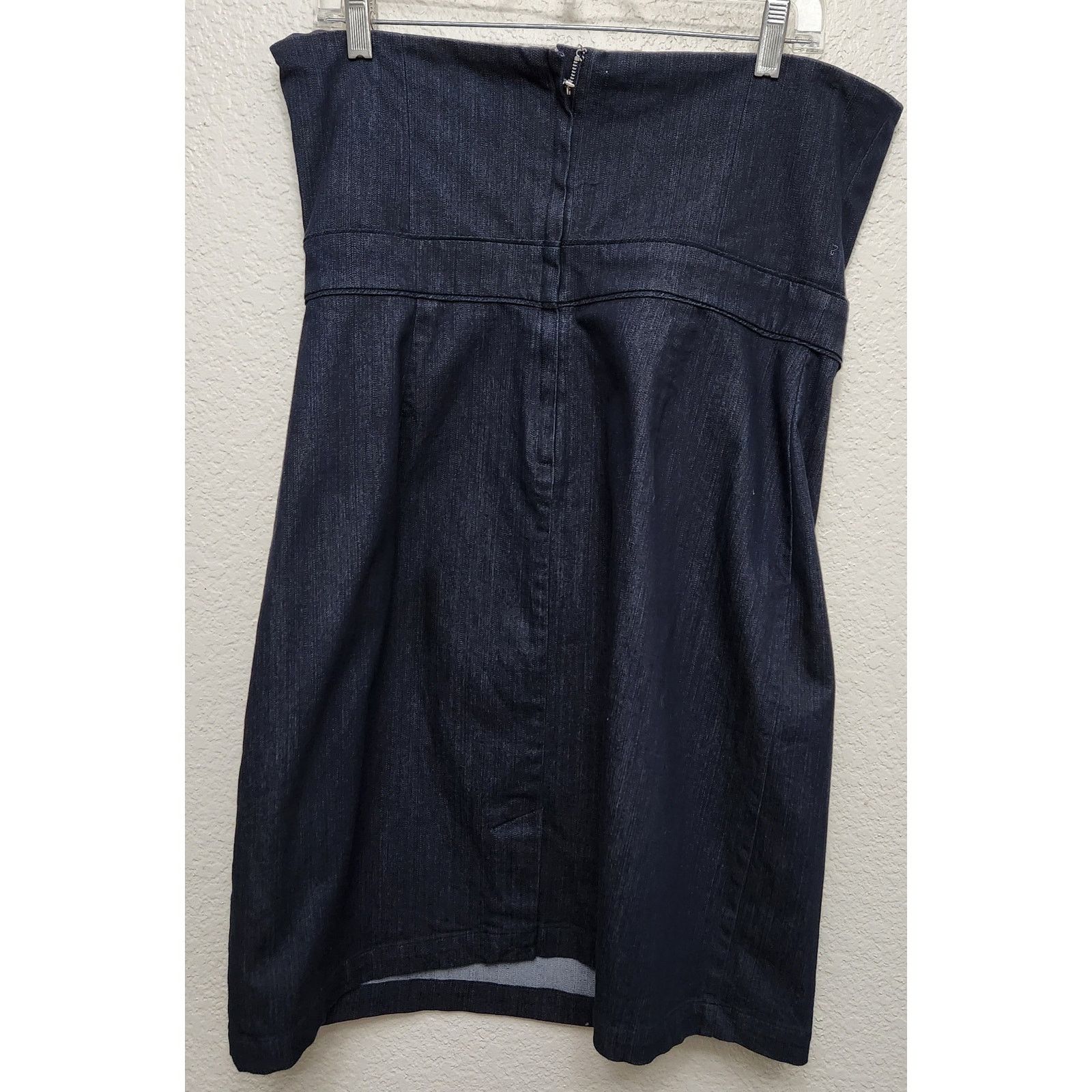Other New York & Company Dark Blue Strapless Pleated Mini Dress 14 Size XL / US 12-14 / IT 48-50 - 3 Thumbnail