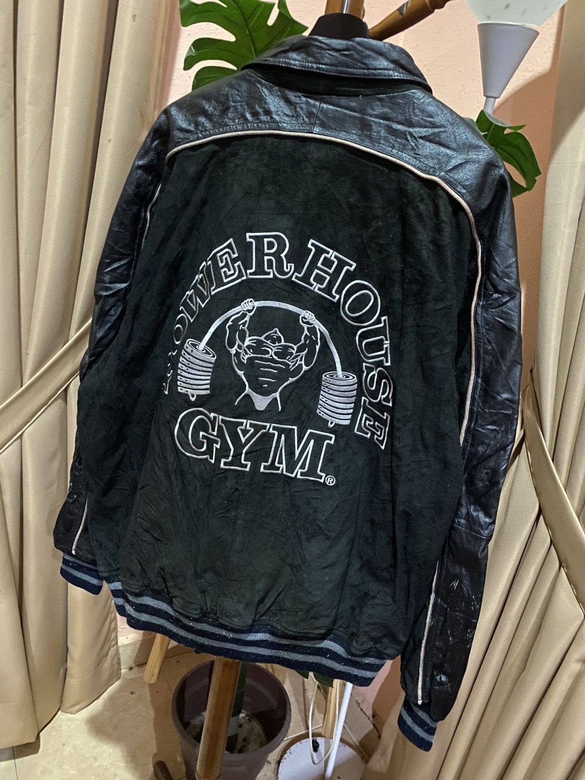 Leather Powerhouse Gym Leather Varsity Jacket Iconic Bodybuilding Size US XL / EU 56 / 4 - 8 Thumbnail